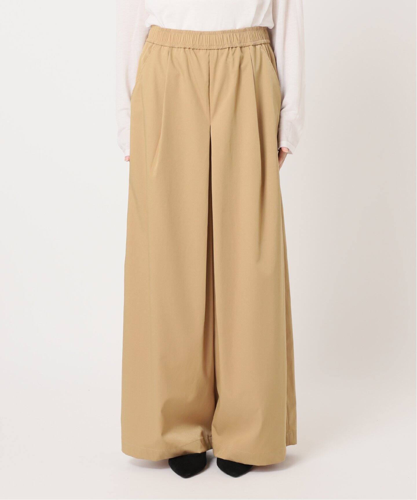 F/CE. イージータックキュロット　ワイドパンツ　ベージュ　S  洗濯可 F/CE. （エフシーイー）の「F/CE. EASY TUCK CULOTTES