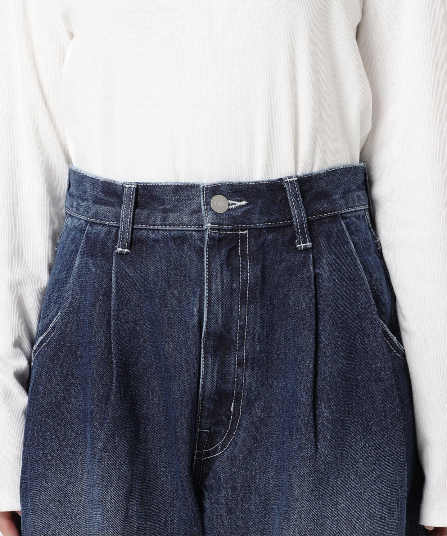 25年 美品 JOURNAL STANDARD ビッグタックワイドデニムパンツ JOURNAL STANDARD｜ビッグタックワイドデニムパンツ | Rakuten