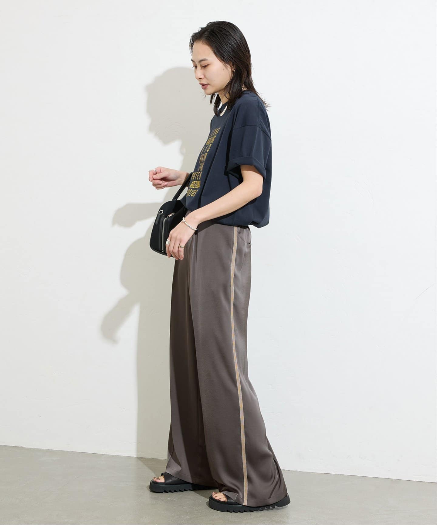 JOURNAL STANDARD 【接触冷感/洗える】マットサテンワイドパンツ 追加》【＆FUNCTION】【接触冷感/洗える】マットサテンワイド