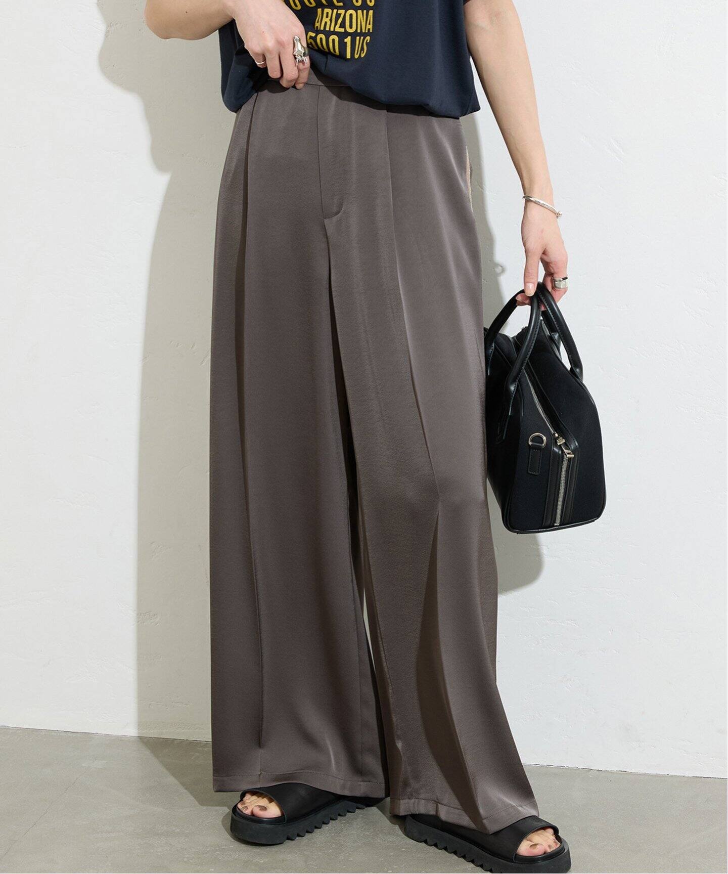 JOURNAL STANDARD 【接触冷感/洗える】マットサテンワイドパンツ JOURNAL STANDARD｜《追加》【&FUNCTION】【接触冷感/洗える