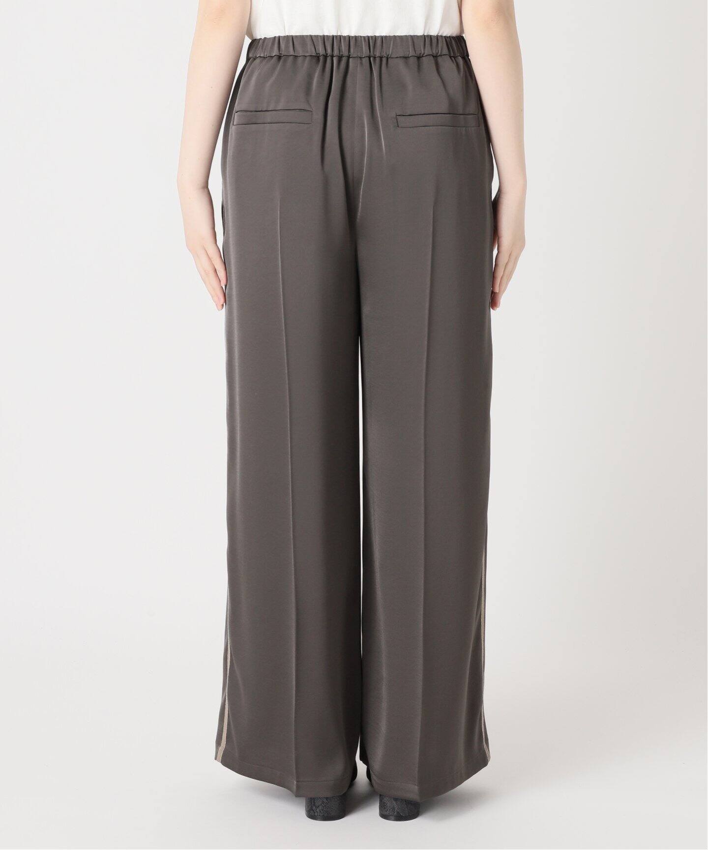 追加》【＆FUNCTION】【接触冷感/洗える】マットサテンワイドパンツ