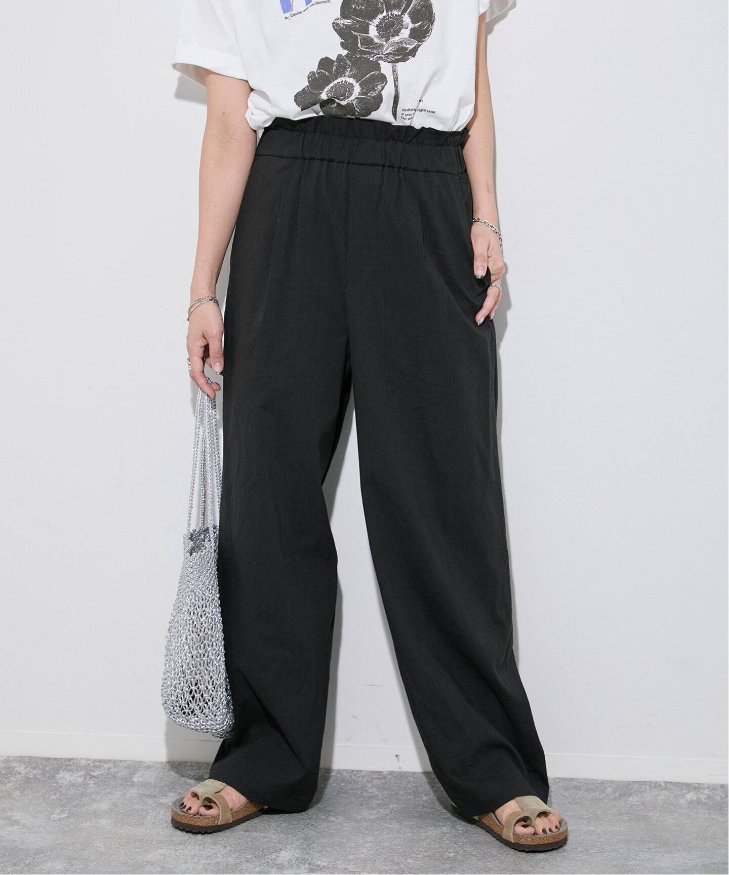 ウォッシャブルコットンリネンVIS ストレートパンツ（その他パンツ  