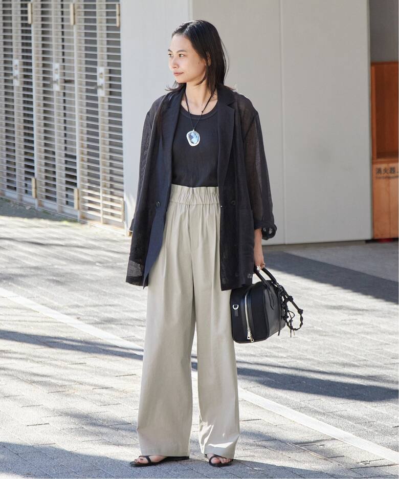 追加2》ウォッシャブルコットンリネンVIS ストレートパンツ（その他  