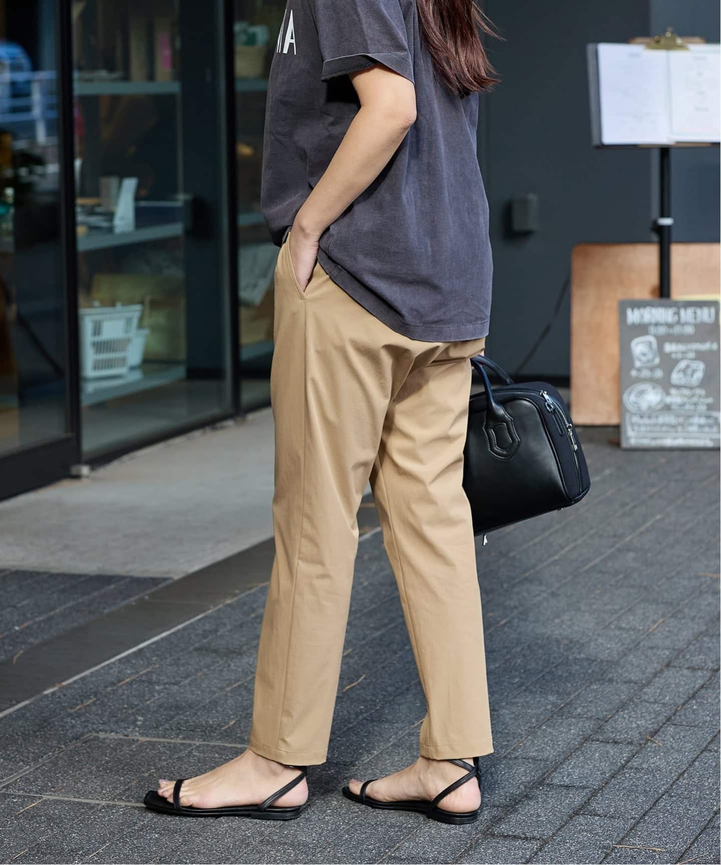 極美品　ジャーナルスタンダード　リネンナイロンストレッチテーパードパンツ25SS 追加4》【撥水/接触冷感/洗える/UV】リネンナイロンストレッチ