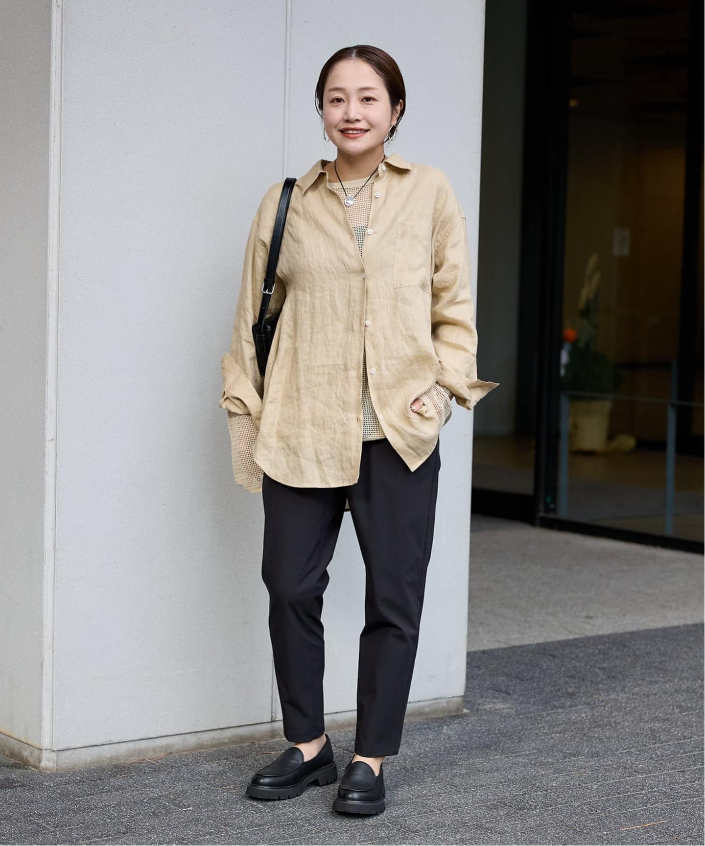 リネンナイロンストレッチテーパードパンツ サイズ40【25SS】 リネンナイロンストレッチ イージーテーパードパンツ | maison