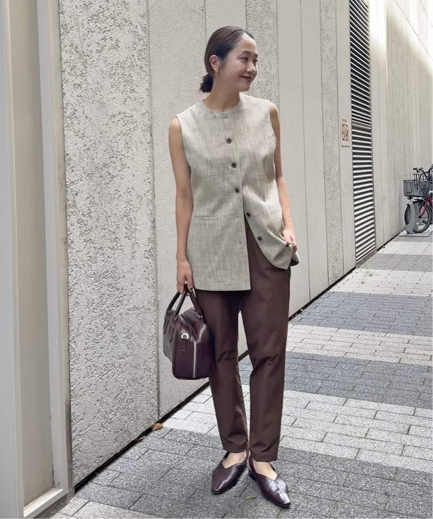 極美品　ジャーナルスタンダード　リネンナイロンストレッチテーパードパンツ25SS JOURNAL STANDARD パンツ 「追加3」「撥水/接触冷感/洗える/UV