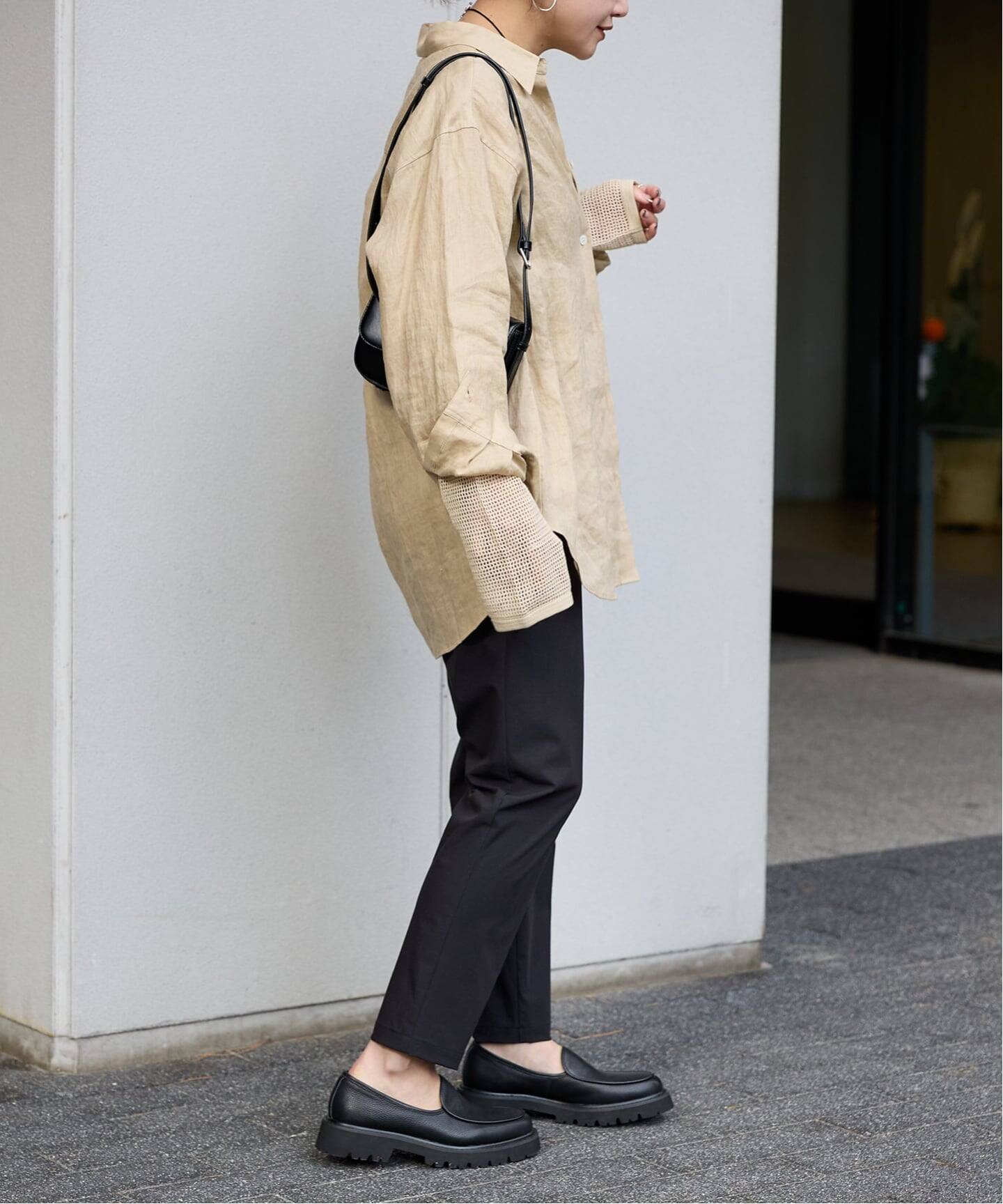 極美品　ジャーナルスタンダード　リネンナイロンストレッチテーパードパンツ25SS 追加5》【撥水/接触冷感/洗える/UV】リネンナイロンストレッチ