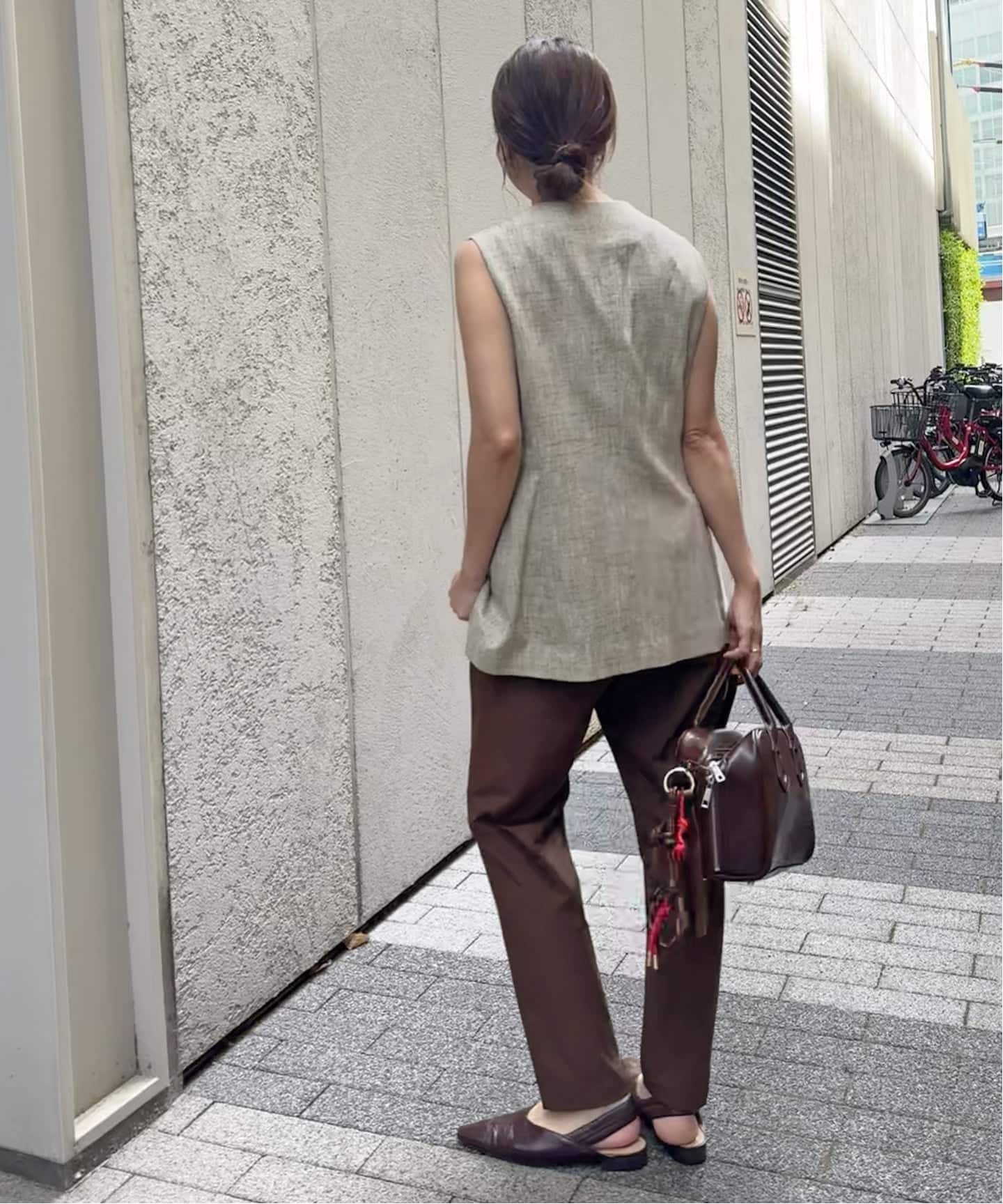 リネンナイロンストレッチテーパードパンツ サイズ40【25SS】 リネンナイロンストレッチテーパードパンツ サイズ40【25SS】