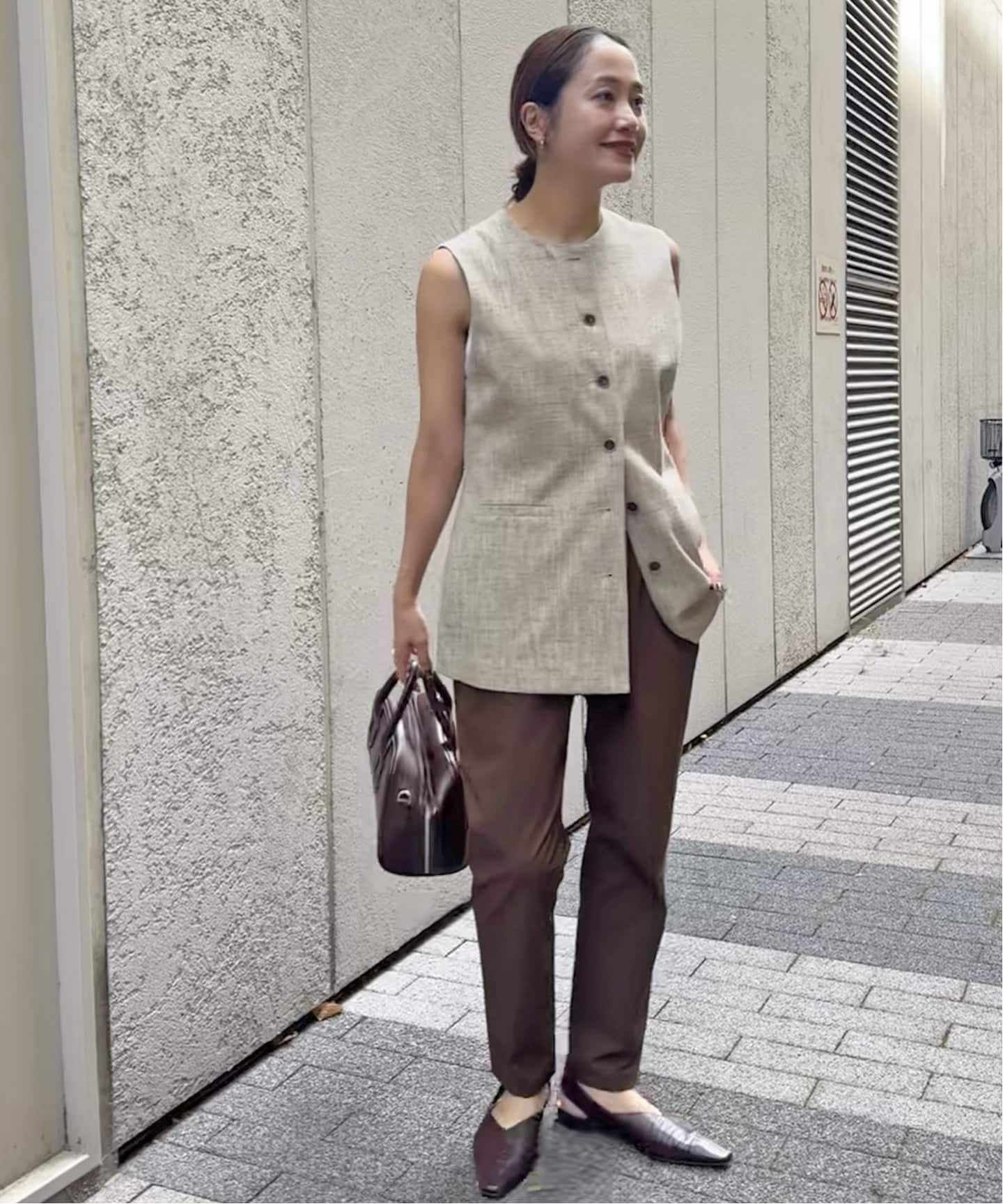 極美品　ジャーナルスタンダード　リネンナイロンストレッチテーパードパンツ25SS 追加4》【撥水/接触冷感/洗える/UV】リネンナイロンストレッチ