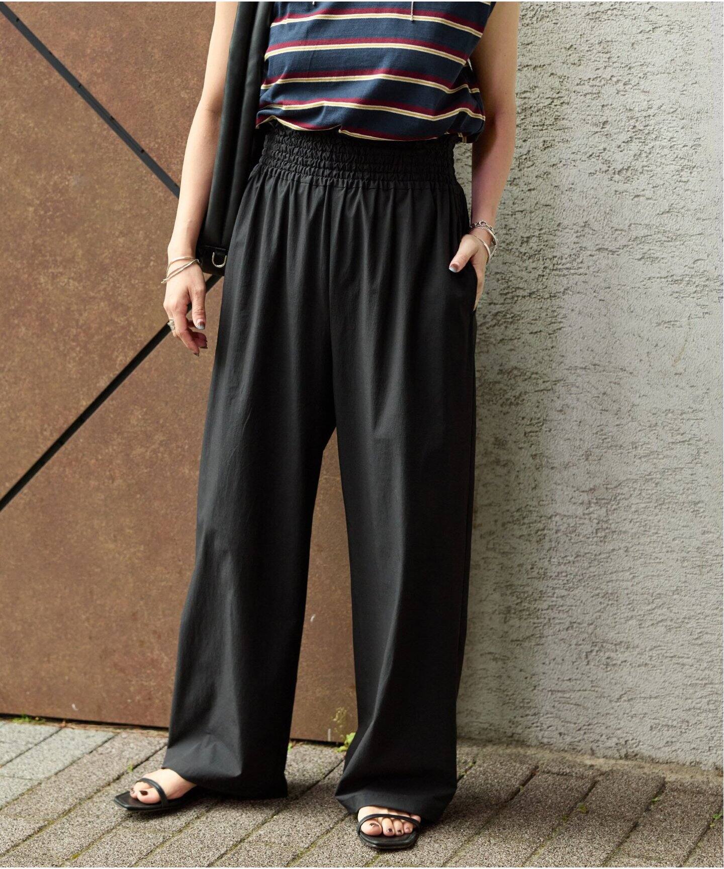 ジャーナルスタンダード　ナイロンストレッチワイドパンツ　ウエストゴム 撥水 楽天市場】【SALE／30%OFF】《WEB限定追加》【接触冷感/防しわ