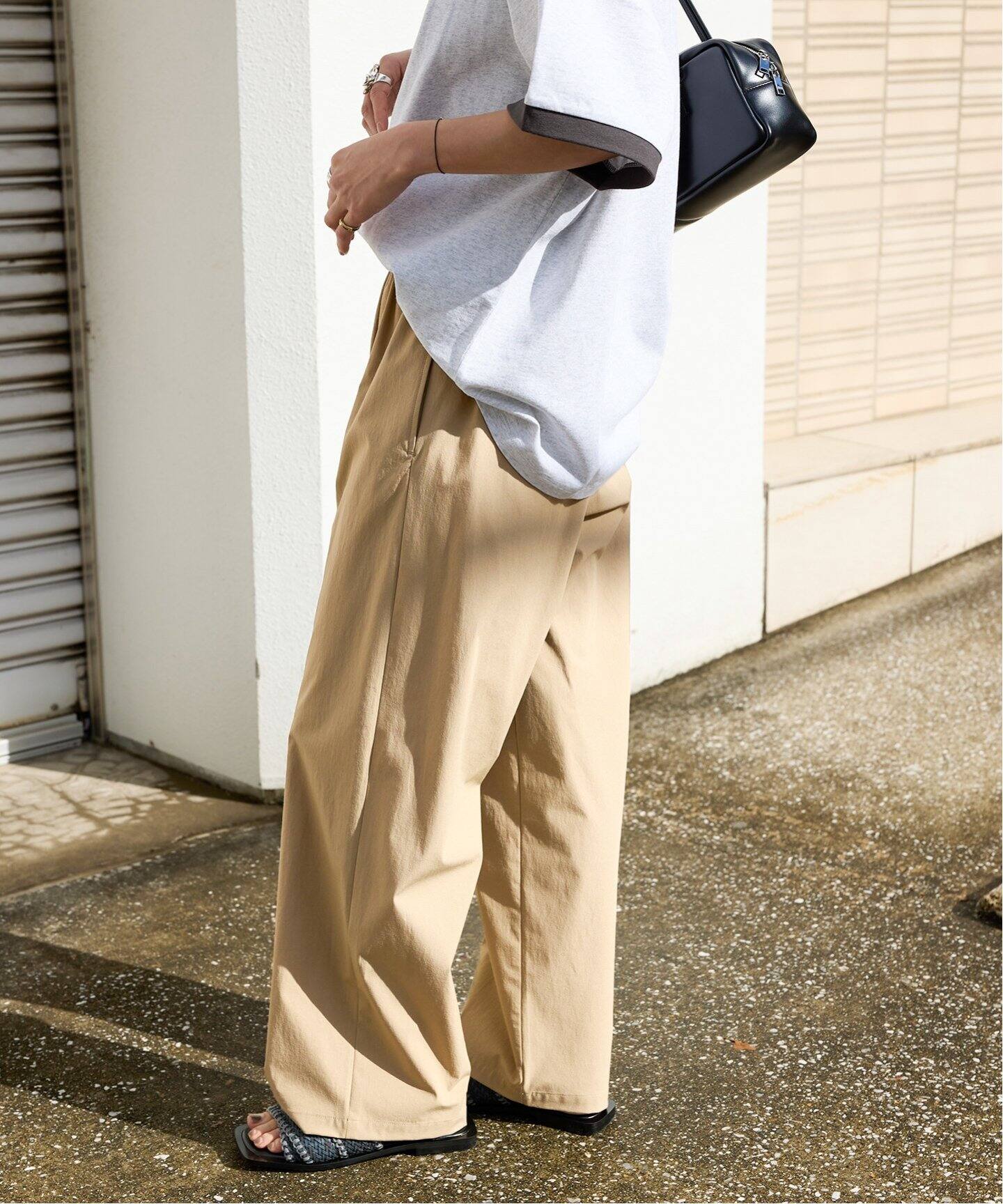 極美品　ジャーナルスタンダード　リネンナイロンストレッチテーパードパンツ25SS 追加3》【撥水/接触冷感/洗える/UVカット】リネンナイロン