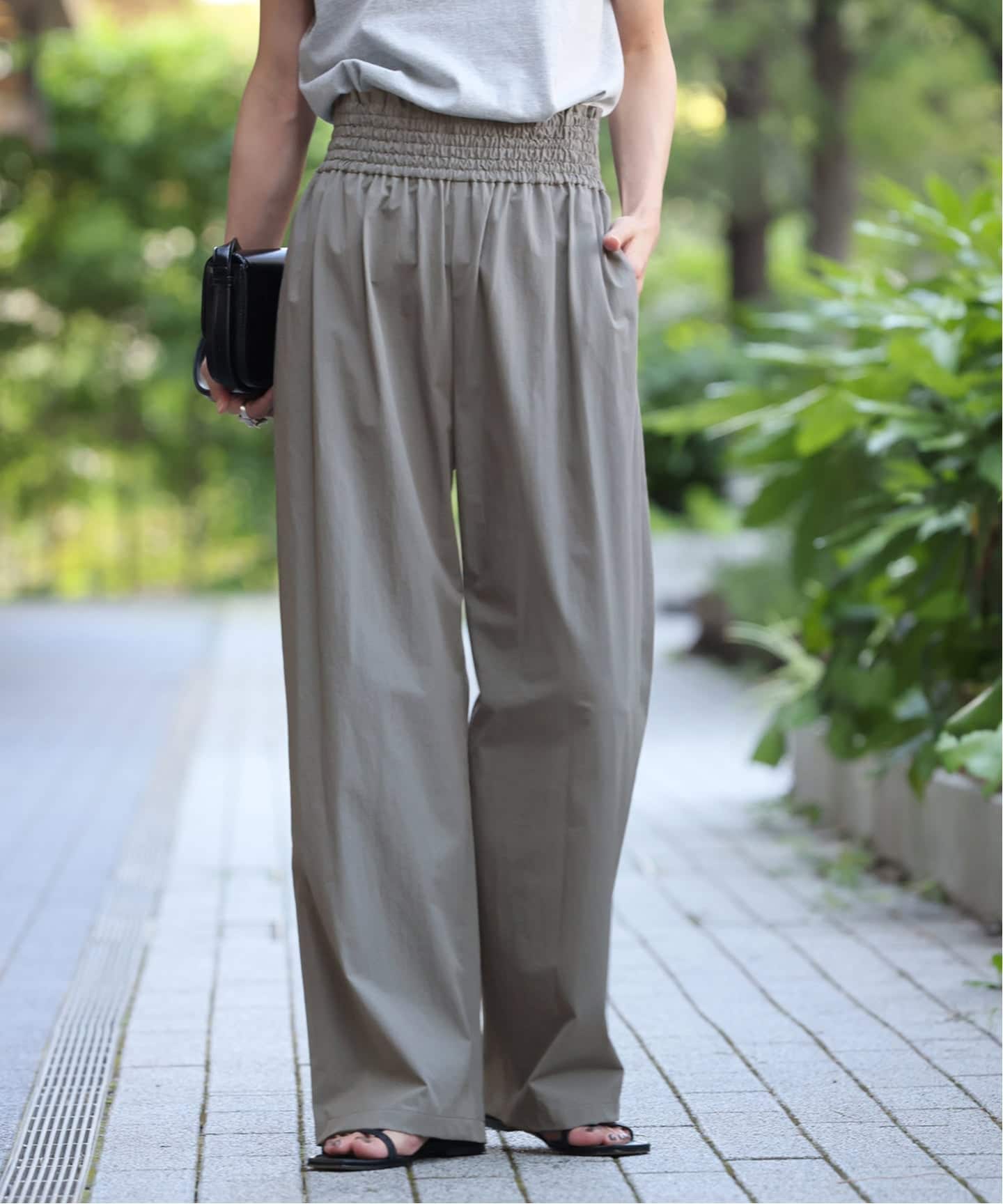 新品タグ JOURNAL STANDARD リネンナイロンストレッチワイドパンツ 追加5》【撥水/接触冷感/洗える/UVカット】リネンナイロンストレッチ