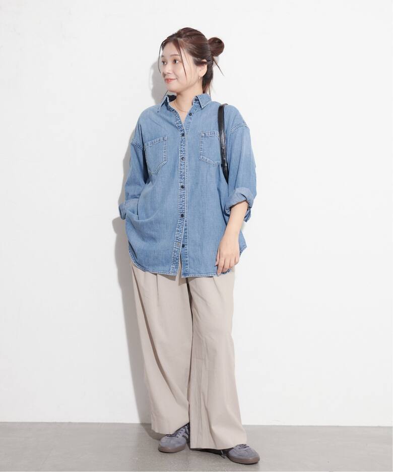 追加》ウォッシャブルコットンリネンVISワイドパンツ（その他パンツ  