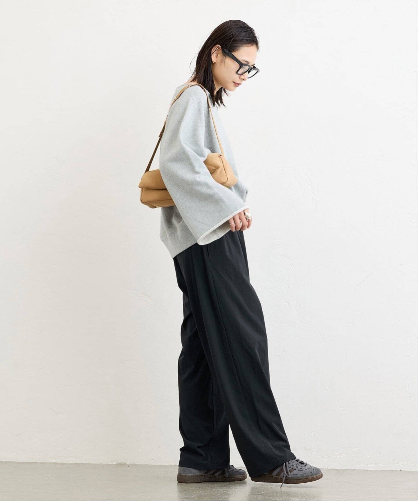 ジャーナルスタンダード　ナイロンストレッチワイドパンツ　ウエストゴム 撥水 JOURNAL STANDARD パンツ 「WEB限定追加」「接触冷感/防しわ