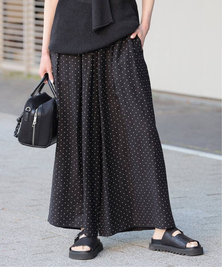 追加2》【洗える】レーヨン麻タックワイドキュロット（その他パンツ  