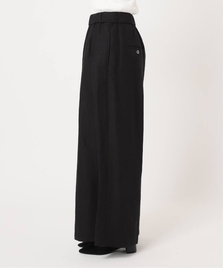 追加2》【洗える】レーヨン麻タックワイドキュロット（その他パンツ  