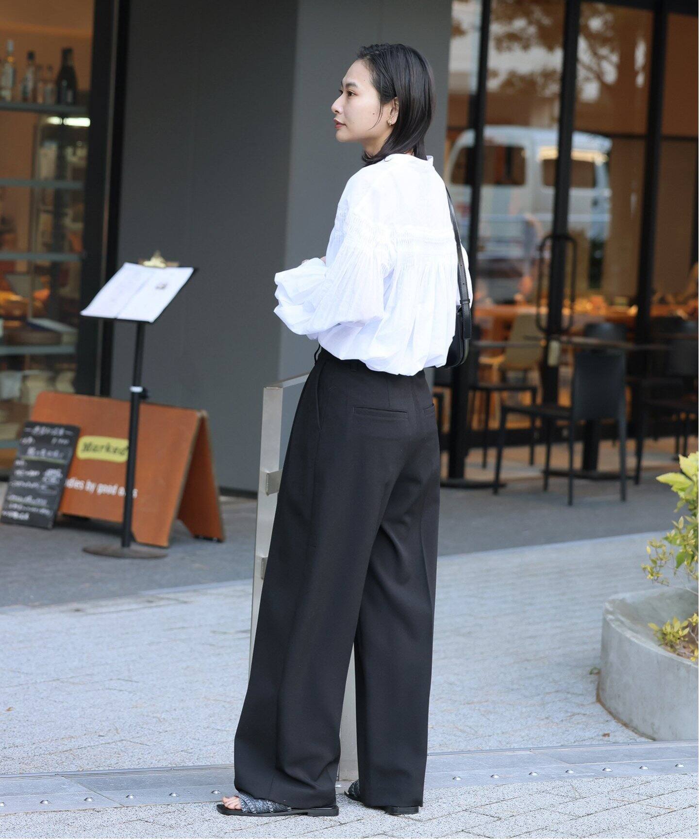 追加》ウールライクストレッチスラックスパンツ（スラックス