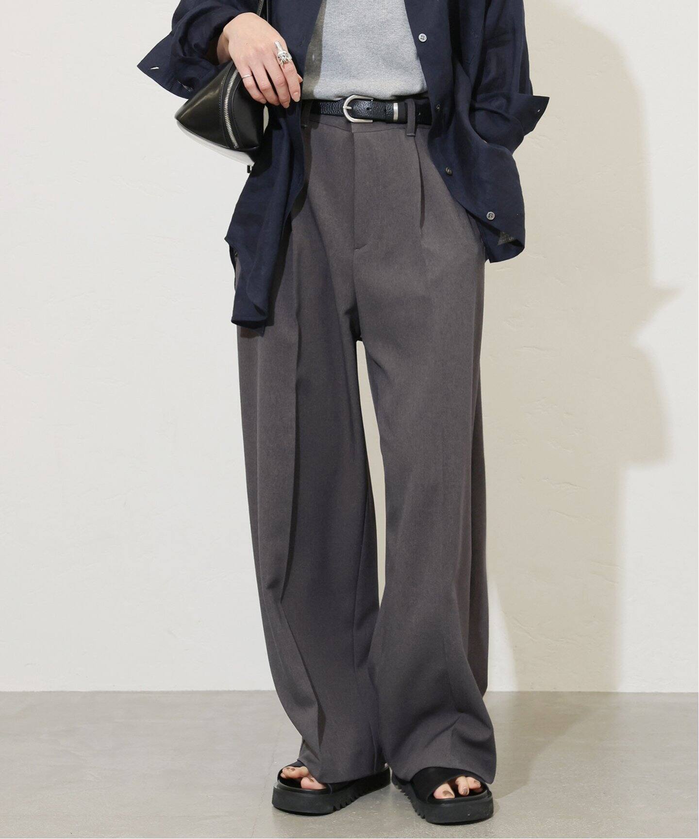 追加》ウールライクストレッチスラックスパンツ（スラックス