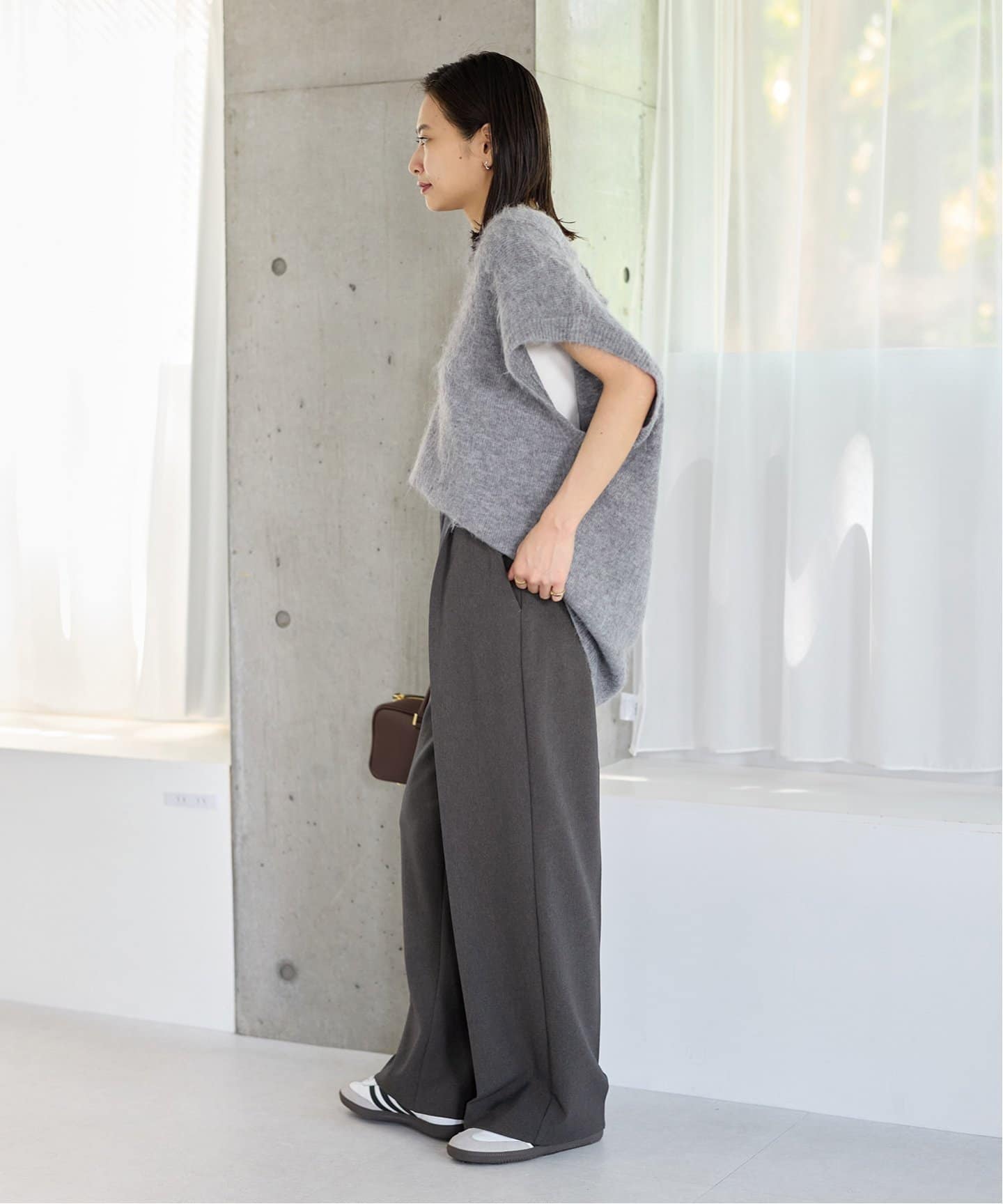 追加》ウールライクストレッチスラックスパンツ（スラックス