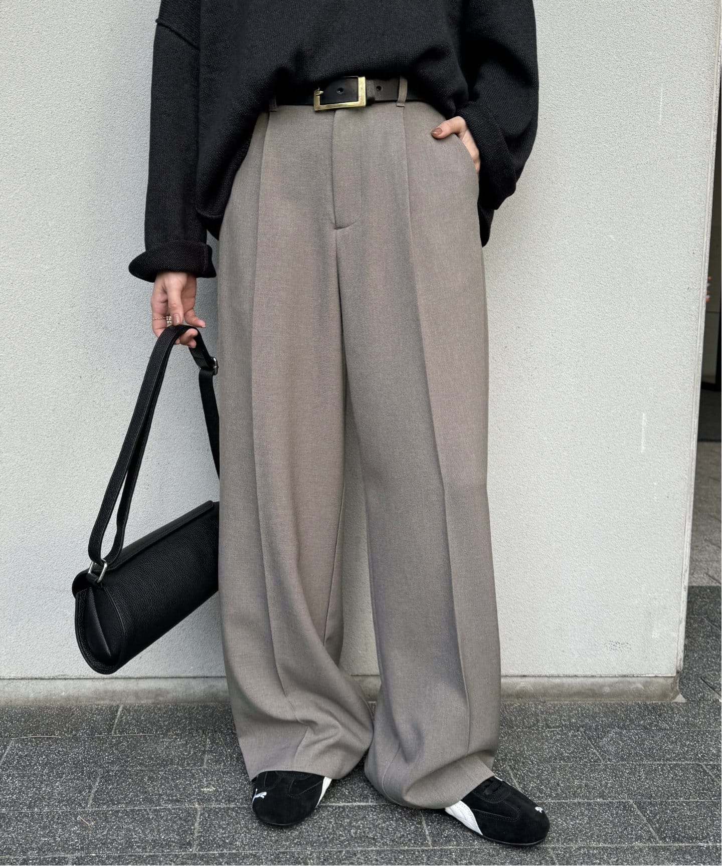 追加》ウールライクストレッチスラックスパンツ（スラックス
