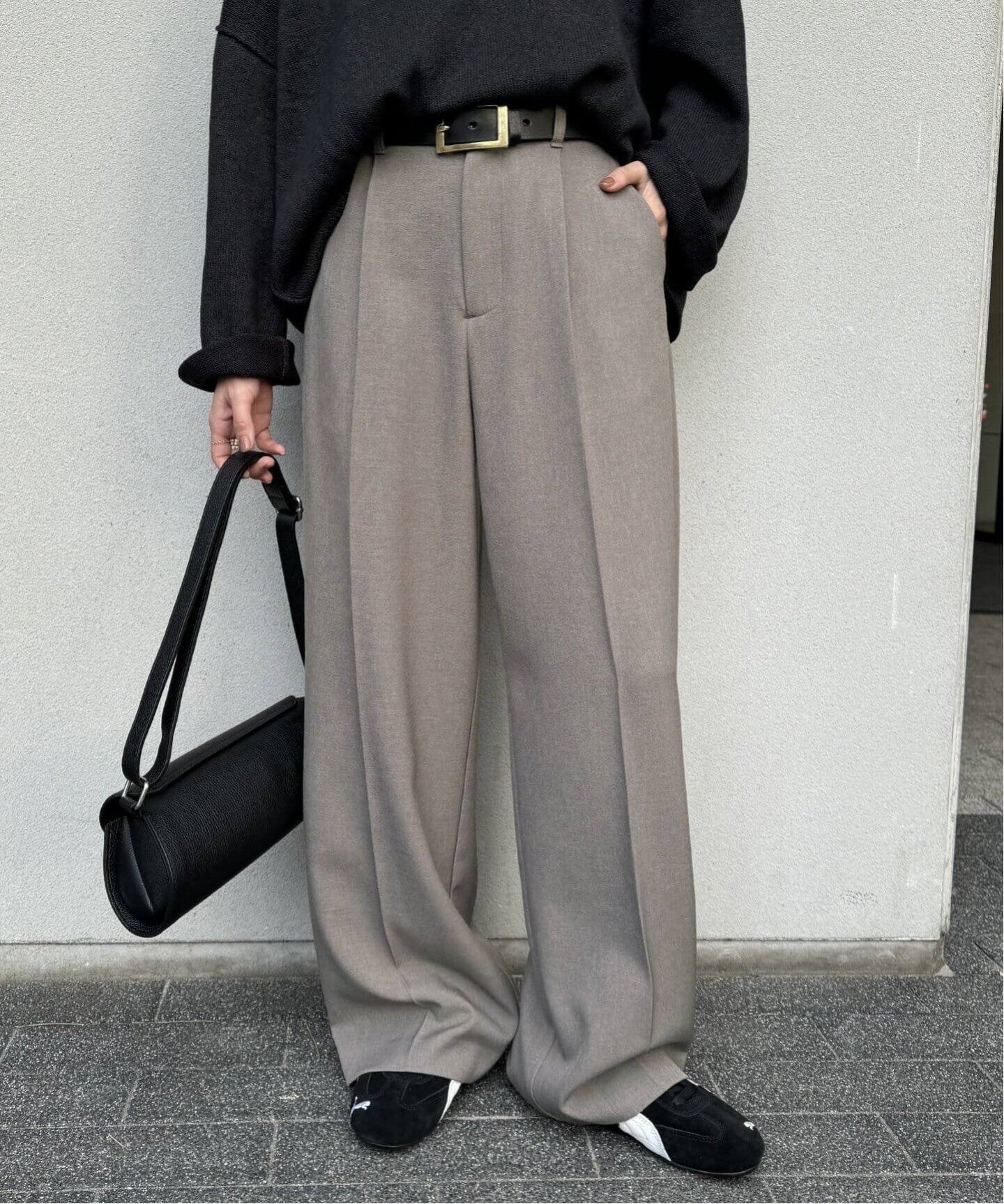 新品　ジャーナルスタンダードラックス　グレー　パンツ 追加2》ウールライクストレッチスラックスパンツ（スラックス