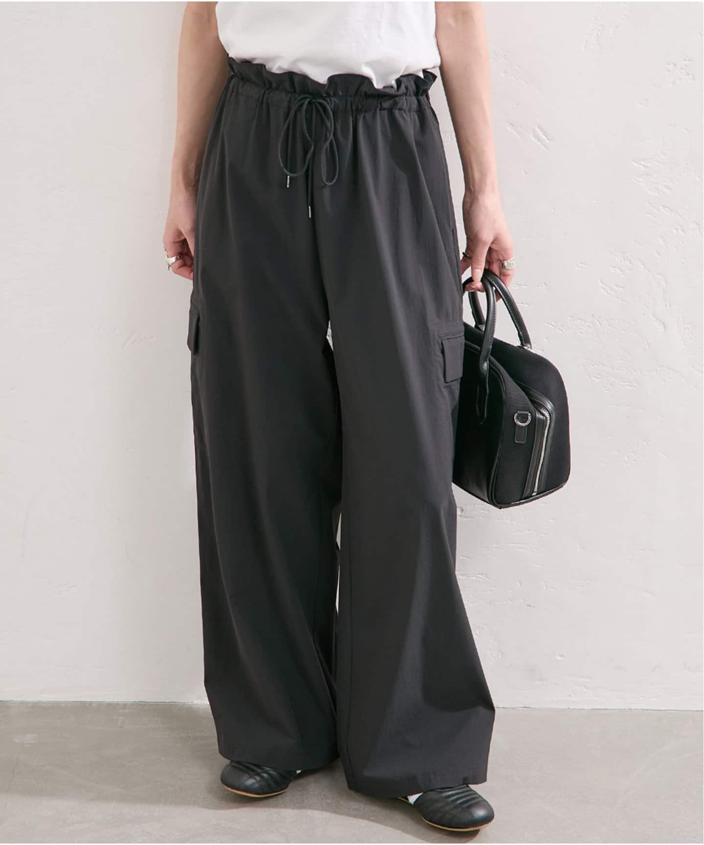 25SSJOURNAL STANDARD ナイロンストレッチサスペンダーパンツ セール】【＆FUNCTION 】【接触冷感/撥水/洗える】ナイロン