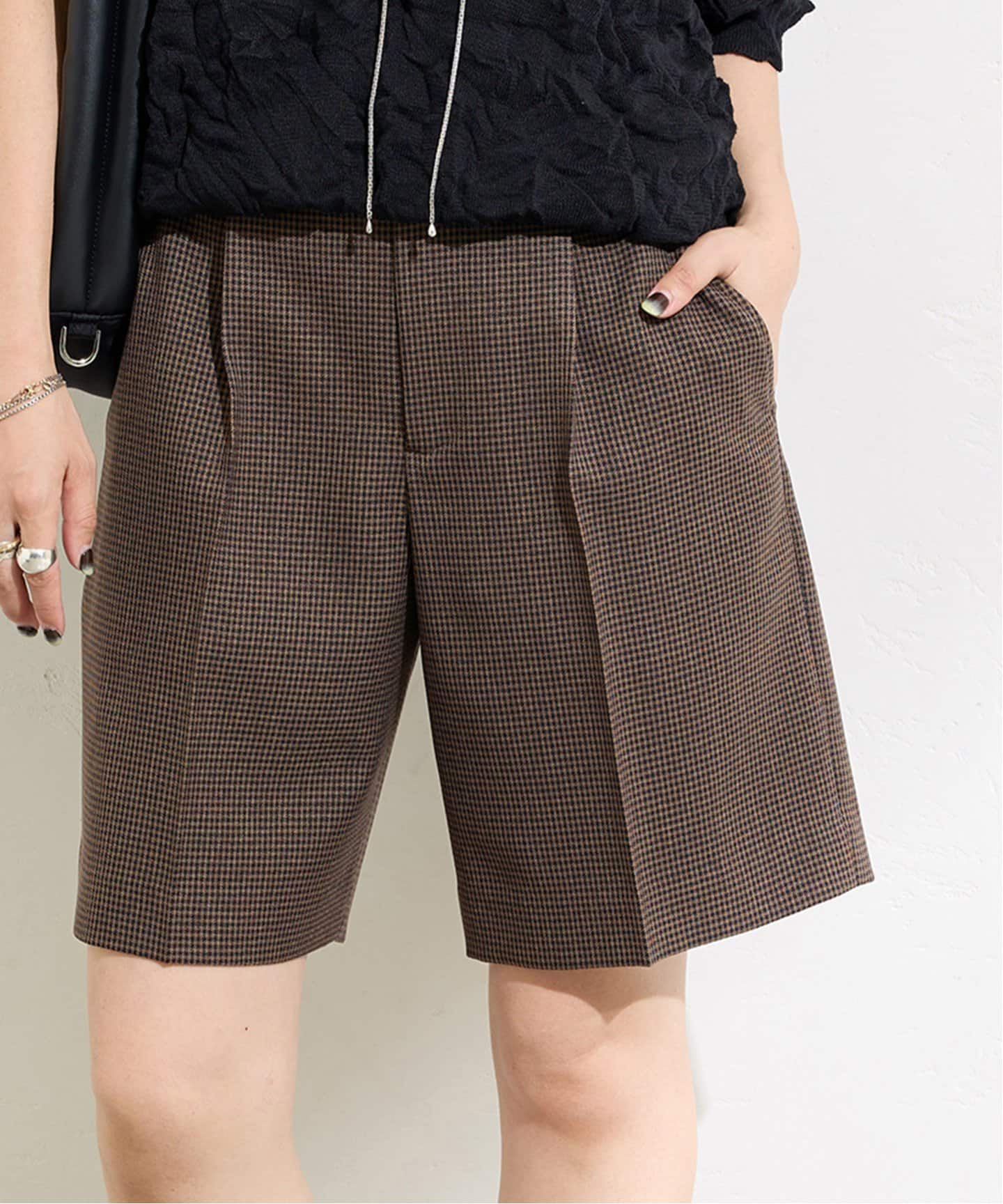 Spick & Span ウールライクショートパンツ　茶色 Spick & Span ウールライクショートパンツ 茶色 - メルカリ