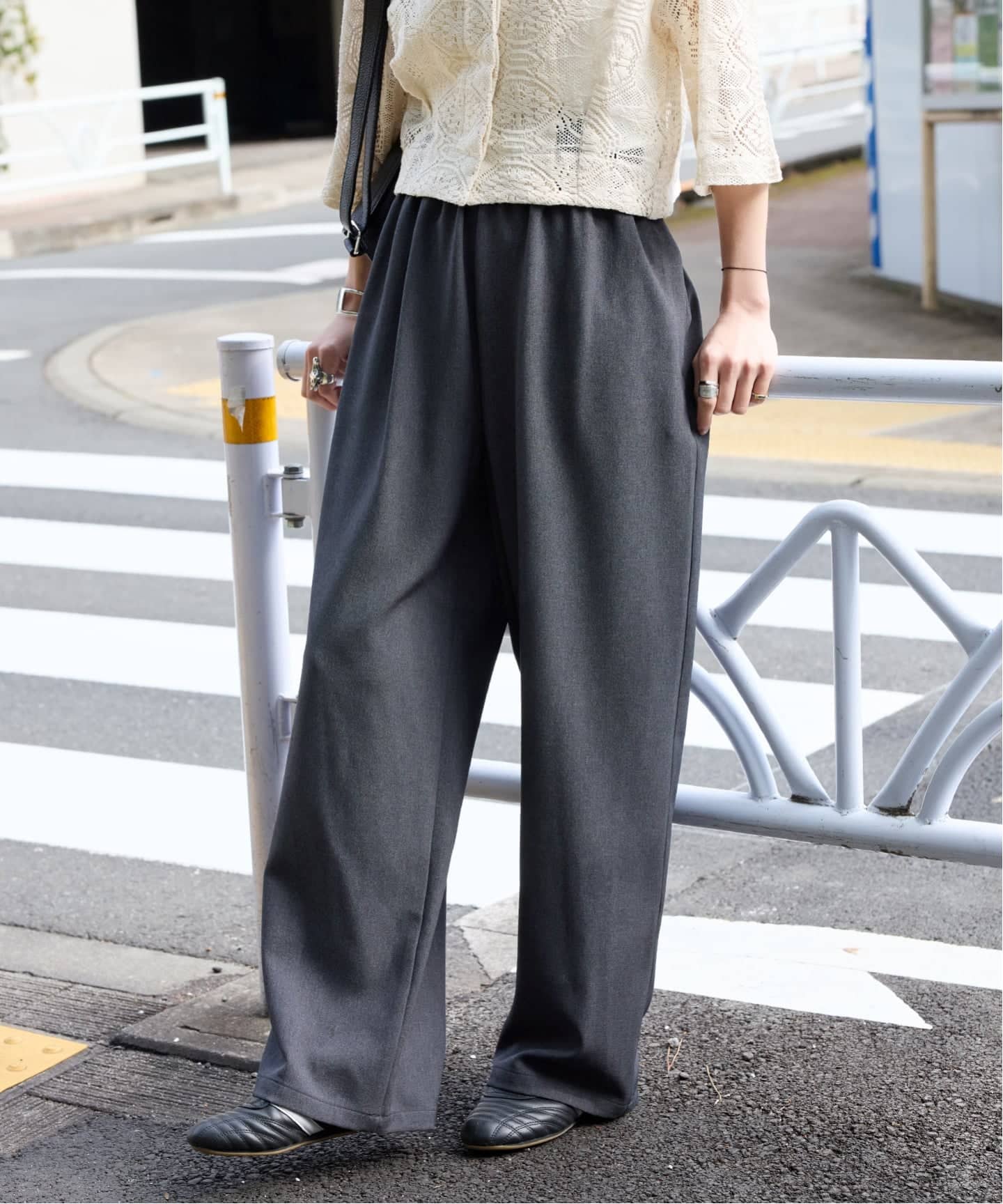 《追加》ウールライクストレッチワイドパンツ