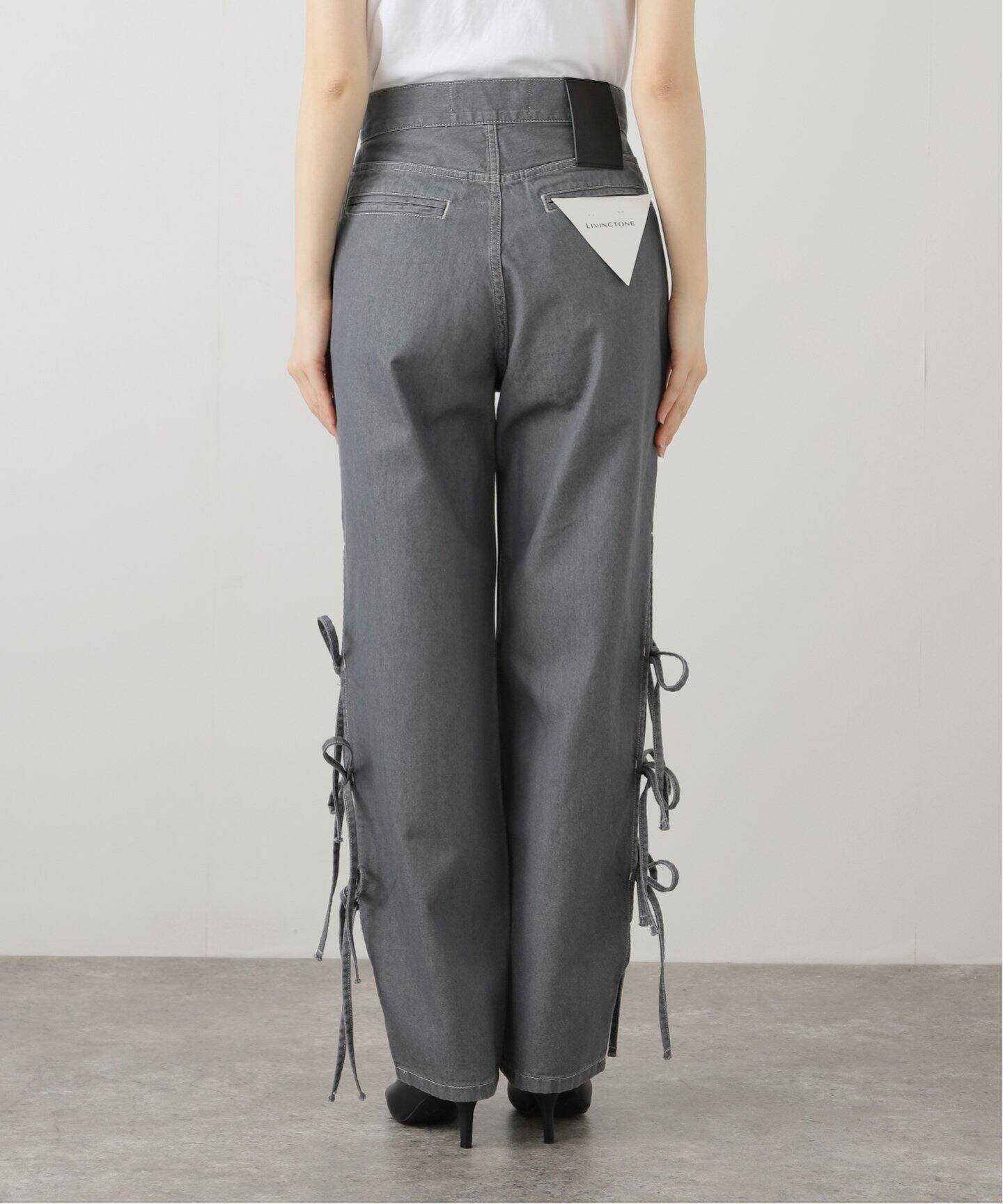 LIVINGTONE/リヴィントーン】 JAZ Side slit with bow（デニム