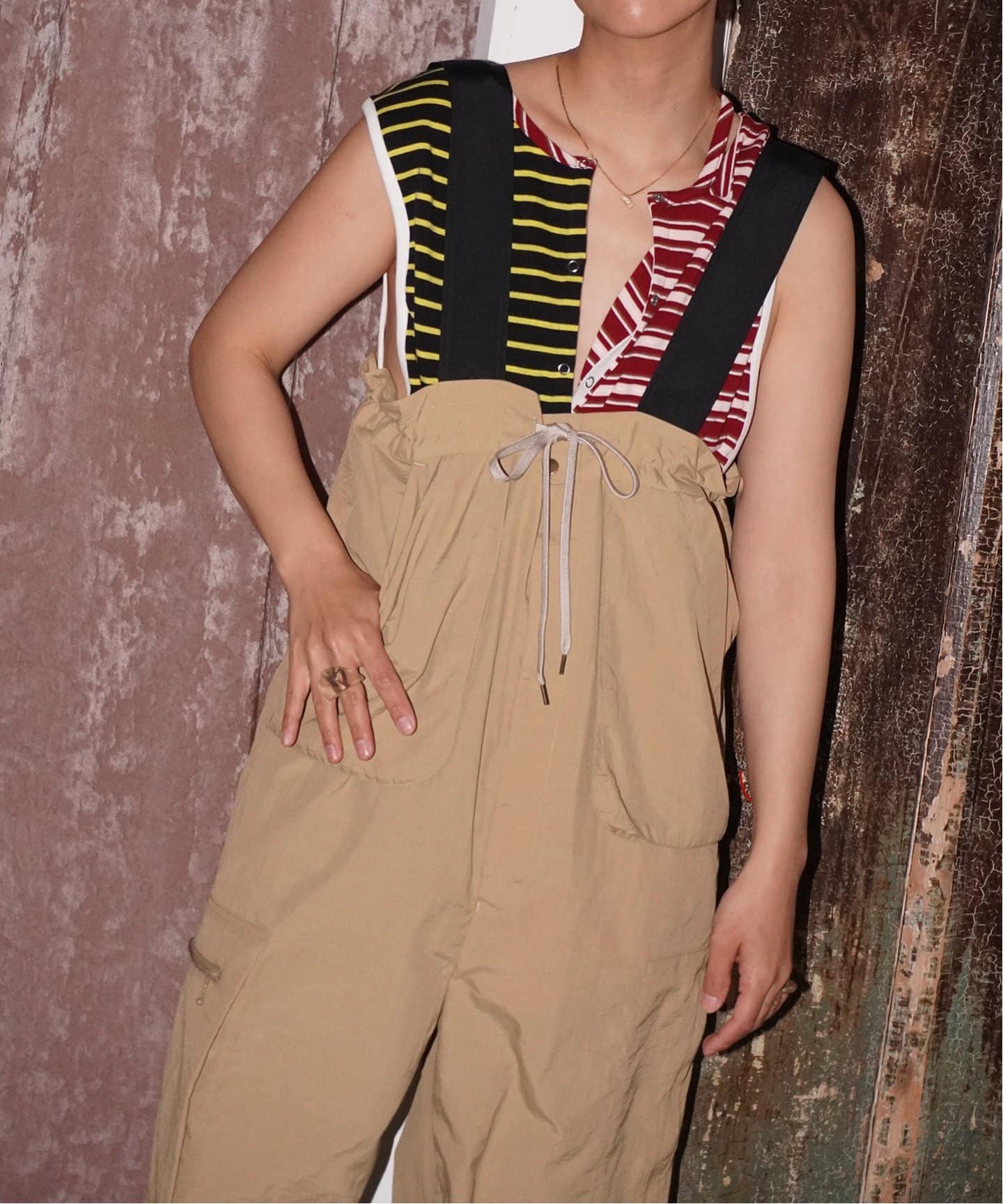 YOU LOOK GOOD×JS】テックワイドサロペット（サロペット