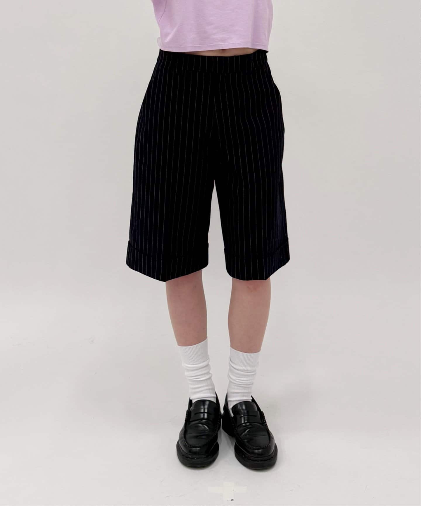 ストライプハーフ スラックスパンツ（ショート・ハーフパンツ