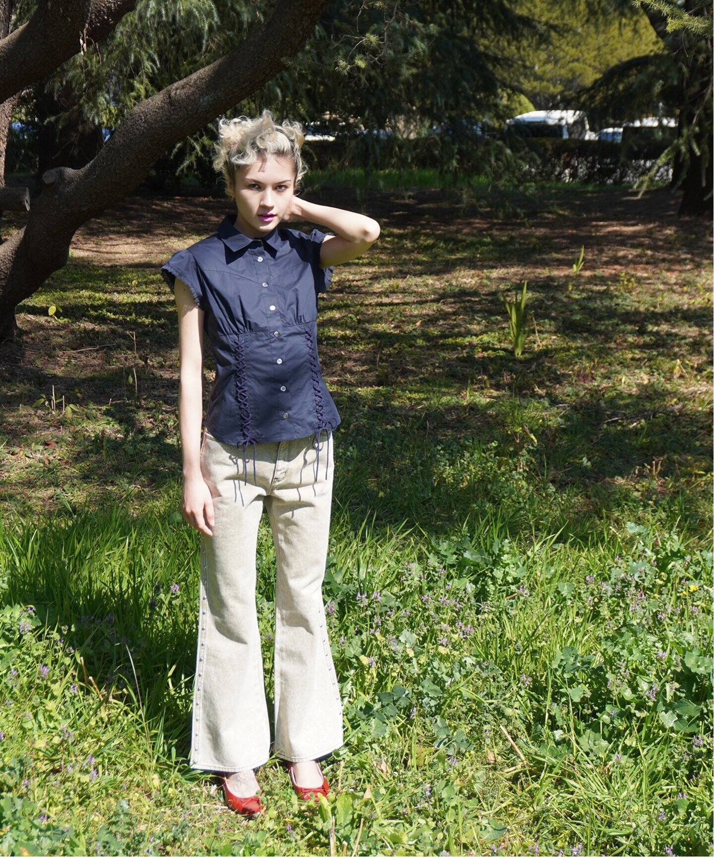 別注【Cimarron×Oriens】STUDS Denim：スタッズデニム（デニムパンツ