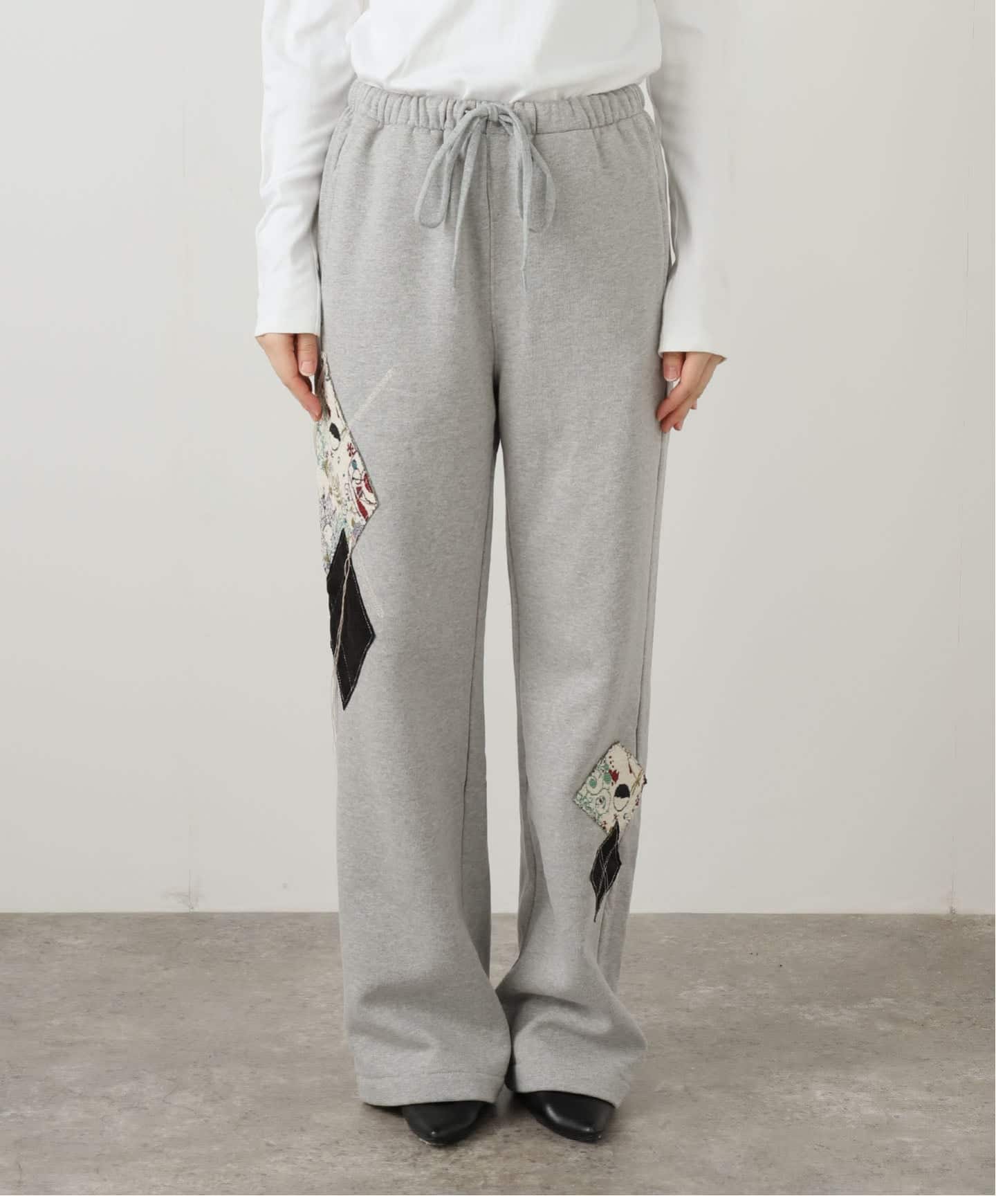 OPEN YY / オープンワイワイ】Knitted ARGYLE PATCHED LOUNGE PA