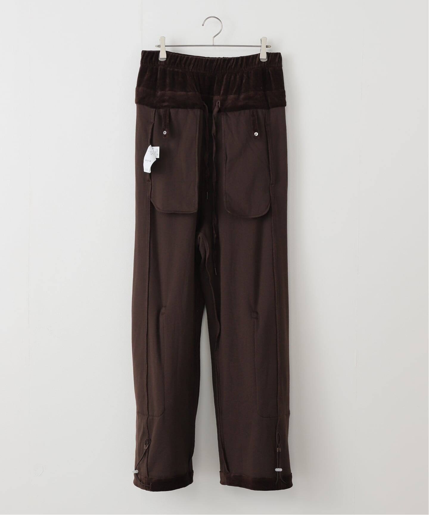 OPEN YY / オープンワイワイ】ROLLED WAIST VELOUR CARGO PANTS
