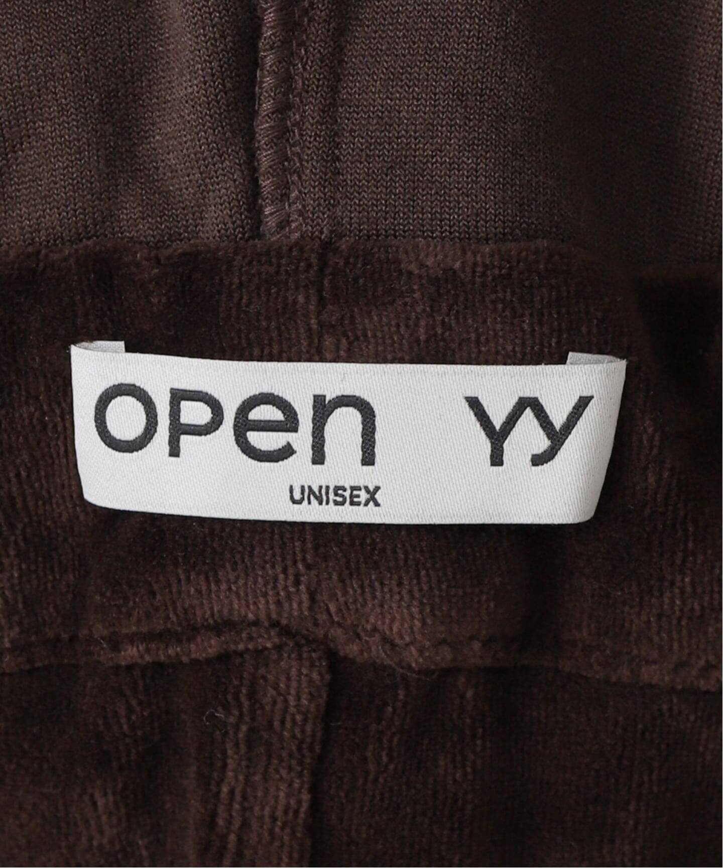 OPEN YY / オープンワイワイ】ROLLED WAIST VELOUR CARGO PANTS