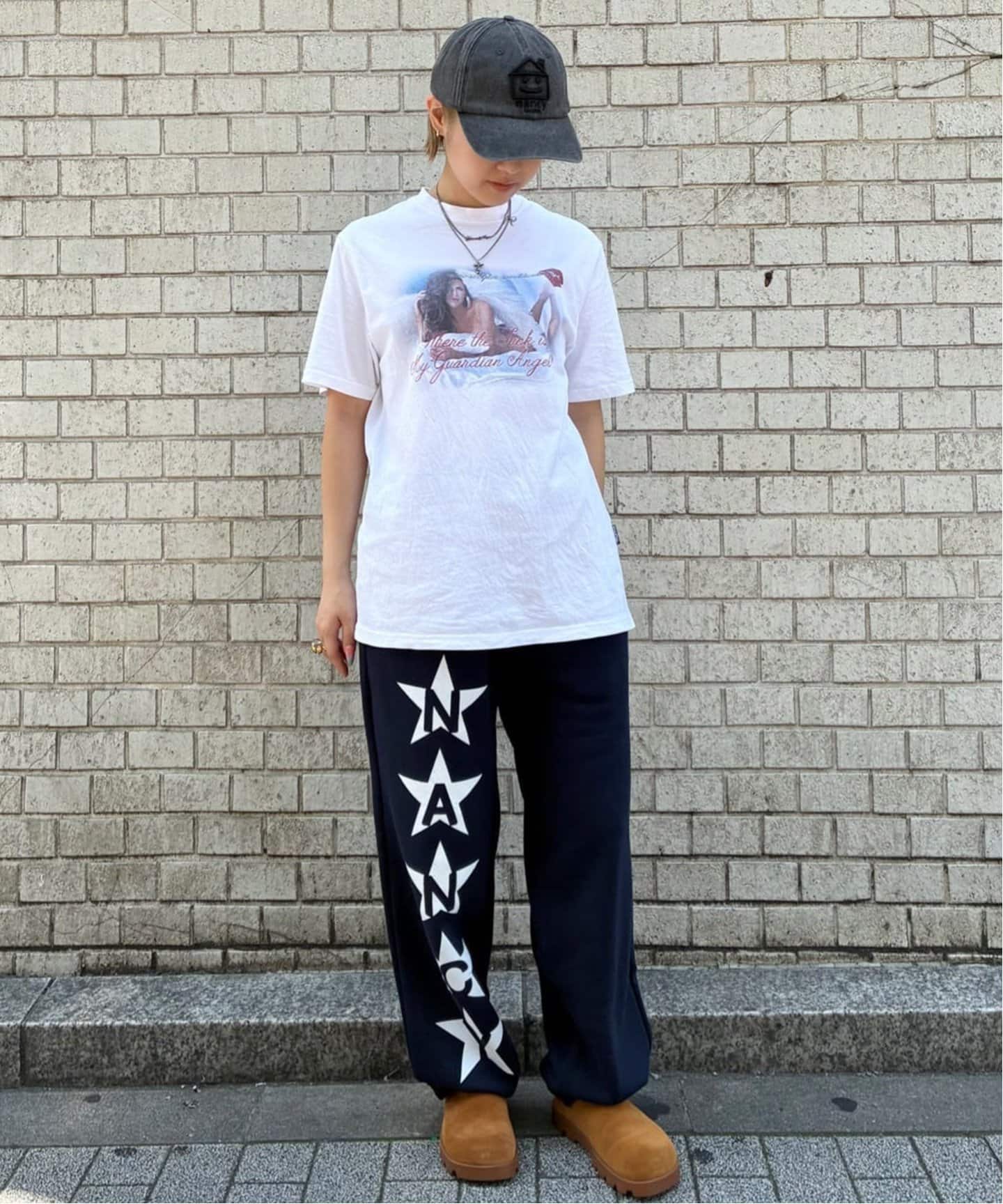 Nancy Londonスウェットパンツ　黒　XLサイズ Yetina | イエティナ Sweat Pants-relax fit