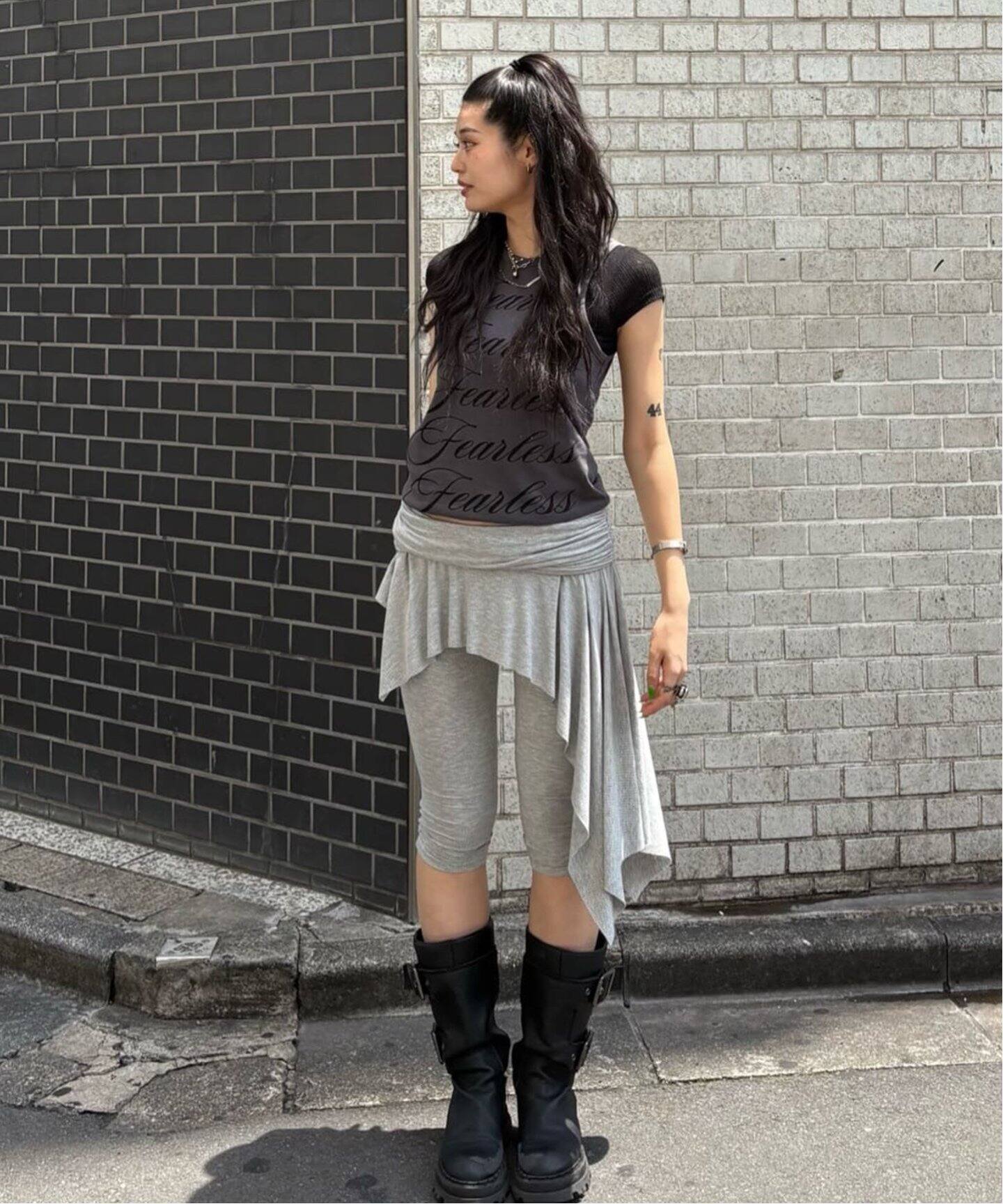 SCULPTOR/スカルプター】 Asymmetric Skirt Leggings SC25S434MGXS