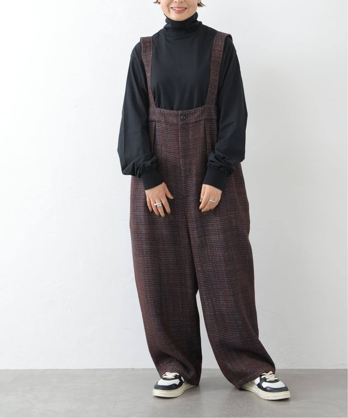 予約》ツィード サスペンダーパンツ（サロペット