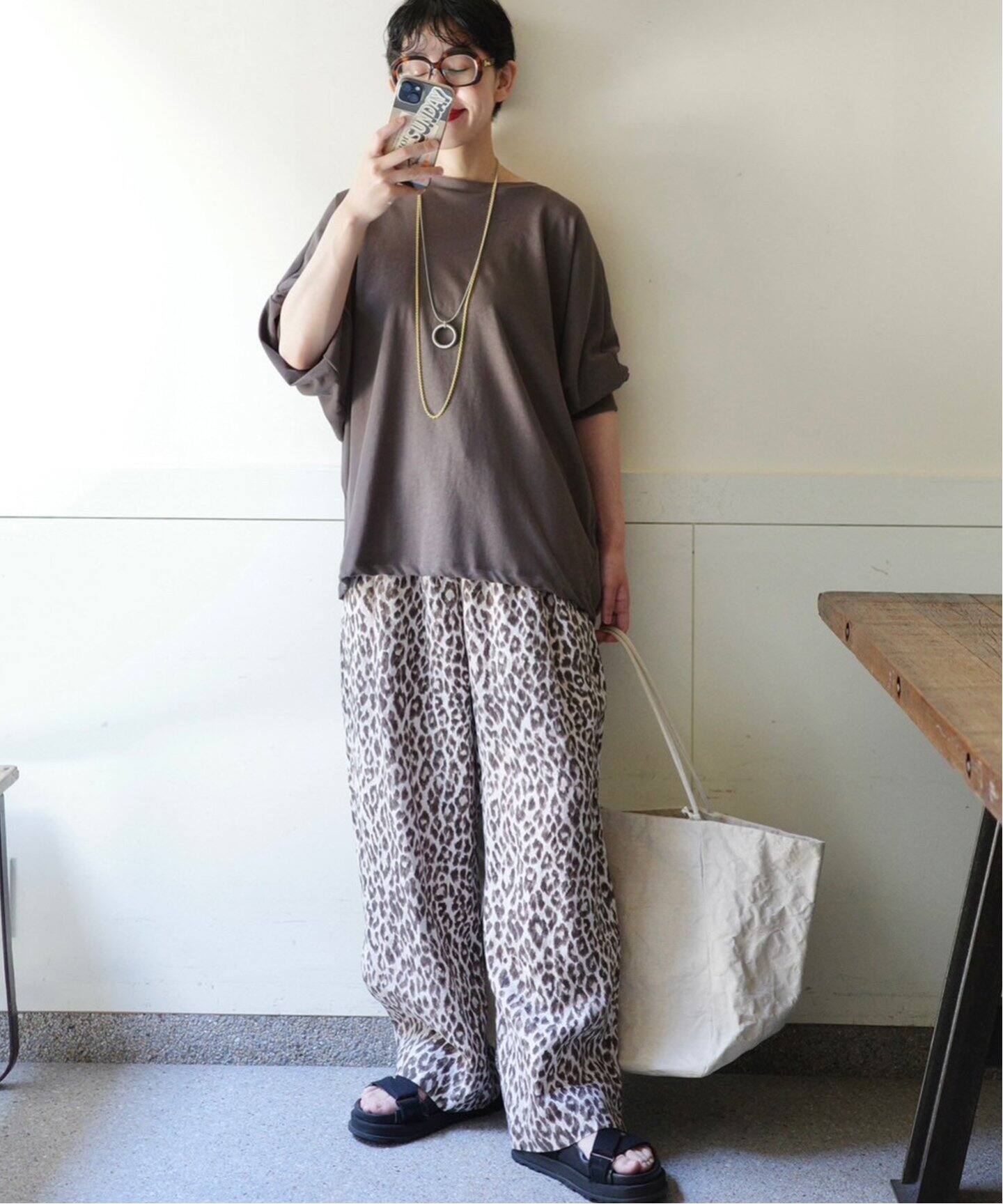 journal standard luxe レオパリネンタックイージーパンツ　M journal standard luxe｜レオパリネンタックイージーパンツ
