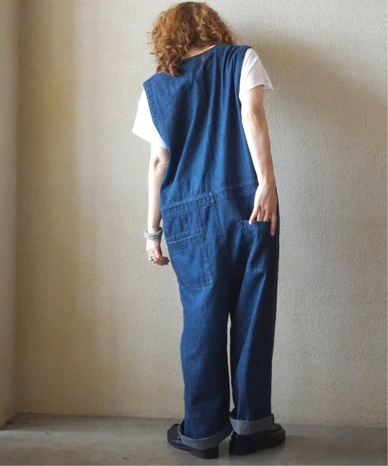 8OZデニム ノースリオールインワン（つなぎ／オールインワン 