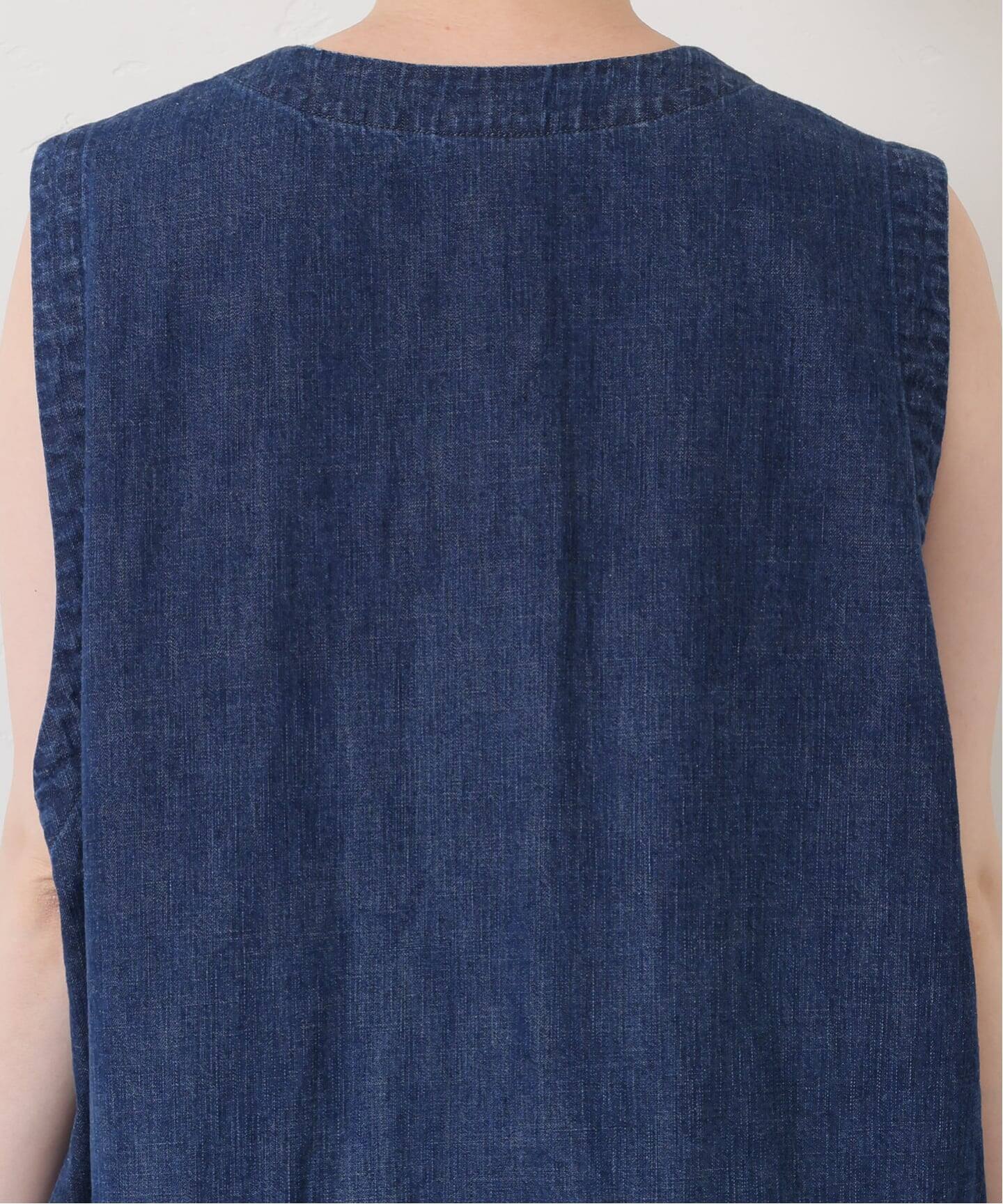 8OZデニム ノースリオールインワン（つなぎ／オールインワン