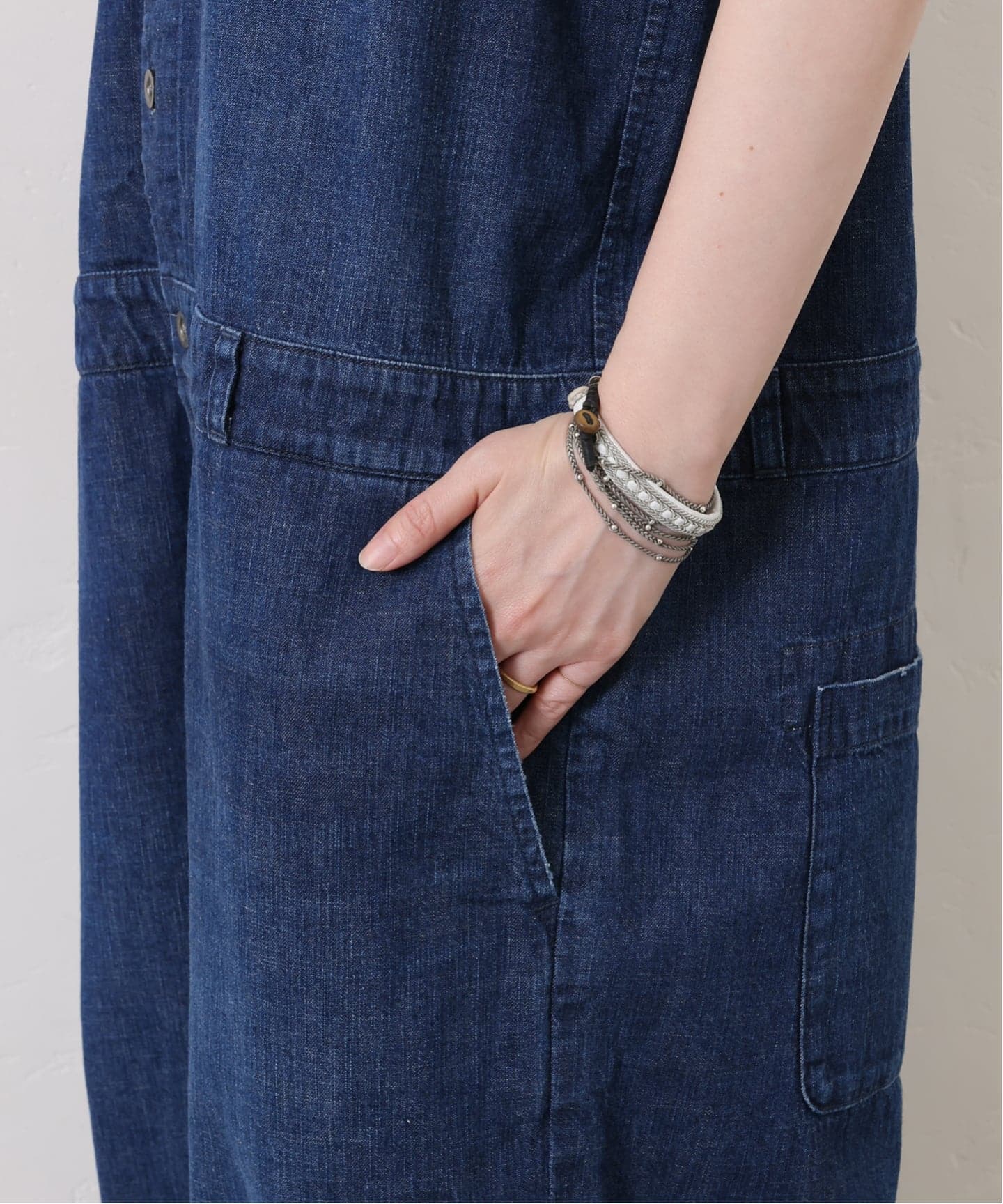 8OZデニム ノースリオールインワン（つなぎ／オールインワン