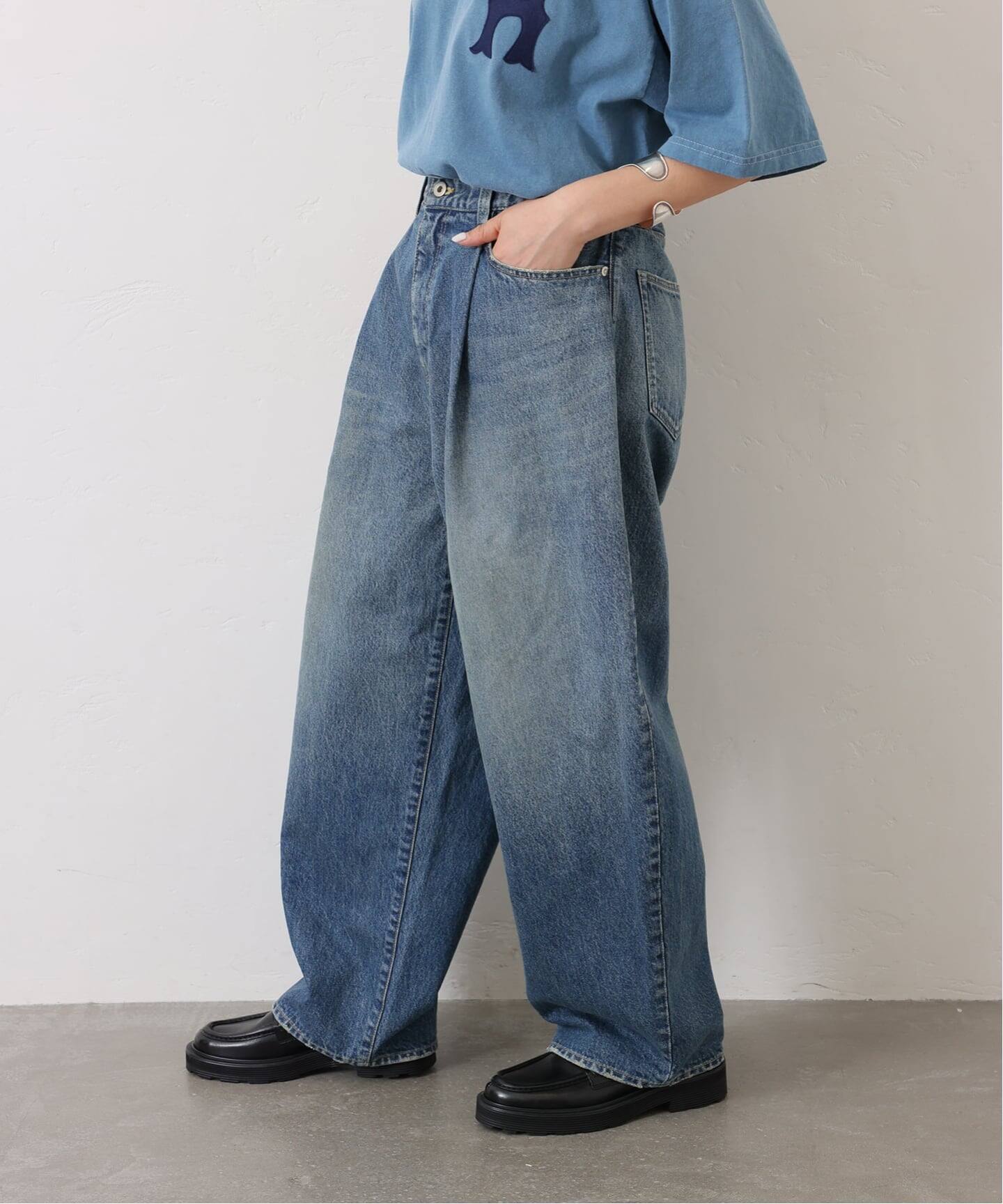 2024ジャーナルスタンダード　ビッグタックデニム 25年 美品 JOURNAL STANDARD ビッグタックワイドデニムパンツ
