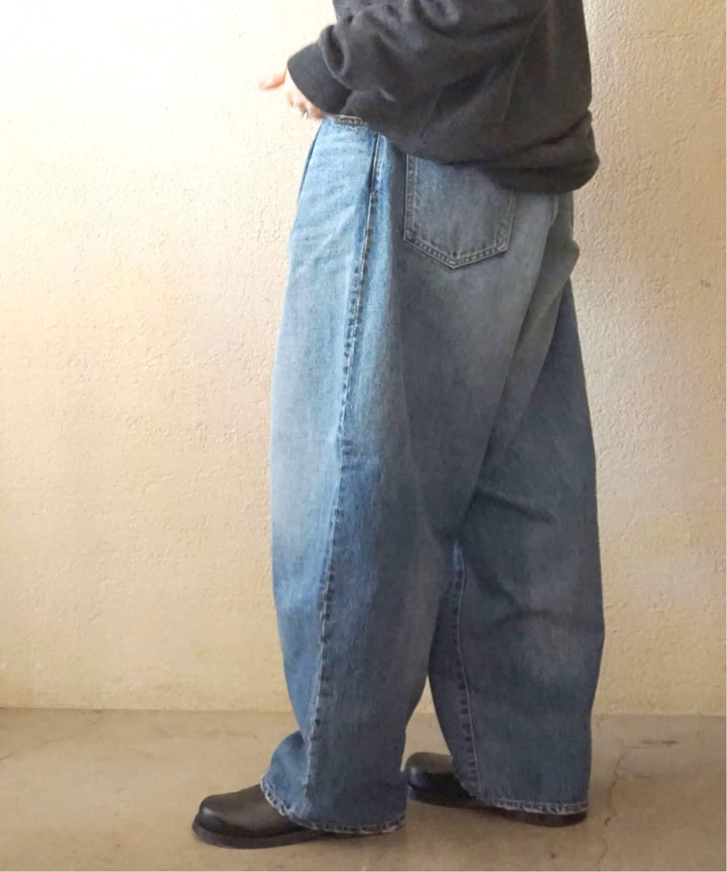 追加》13OZデニム タックラウンドパンツ（デニムパンツ・ジーンズ