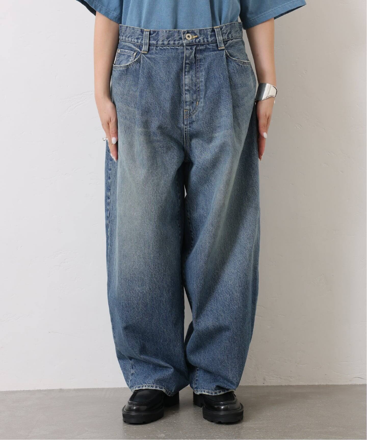 ジャーナルスタンダードラックス13OZデニム タックラウンドパンツ 追加予約》13OZデニム タックラウンドパンツ（デニムパンツ・ジーンズ