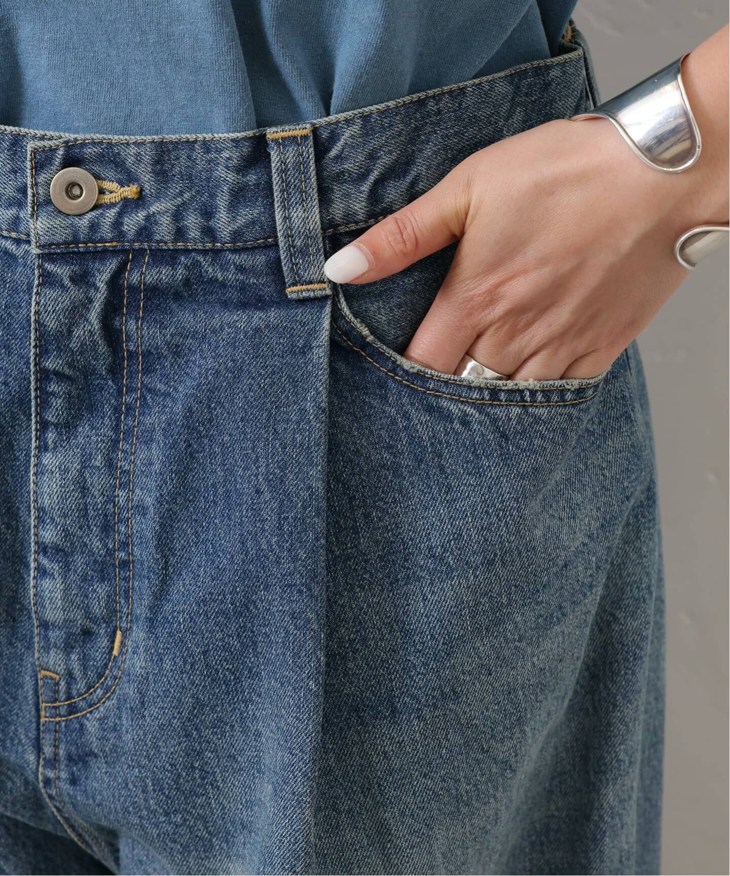 ジャーナルスタンダードラックス 13ozデニム　タックラウンドパンツ 追加2》13OZデニム タックラウンドパンツ（デニムパンツ・ジーンズ