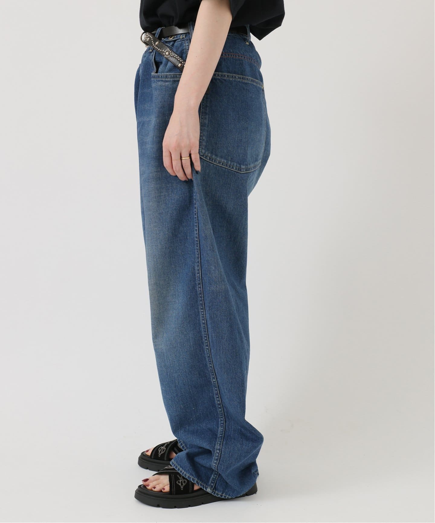 予約》【chimala】 DENIM WAIST ADJUSTABLE PANTS（デニムパンツ
