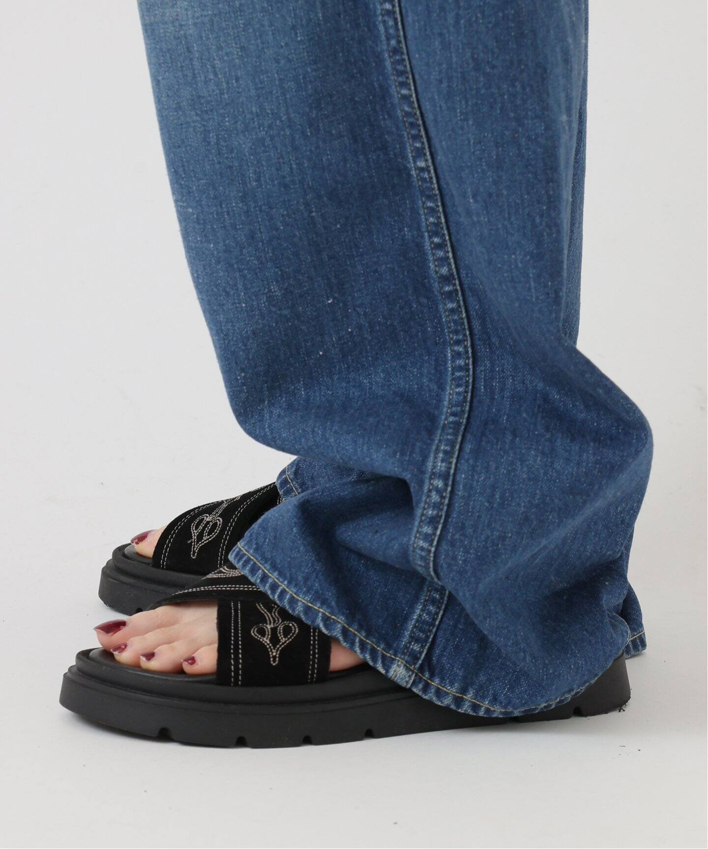 予約》【chimala】 DENIM WAIST ADJUSTABLE PANTS（デニムパンツ
