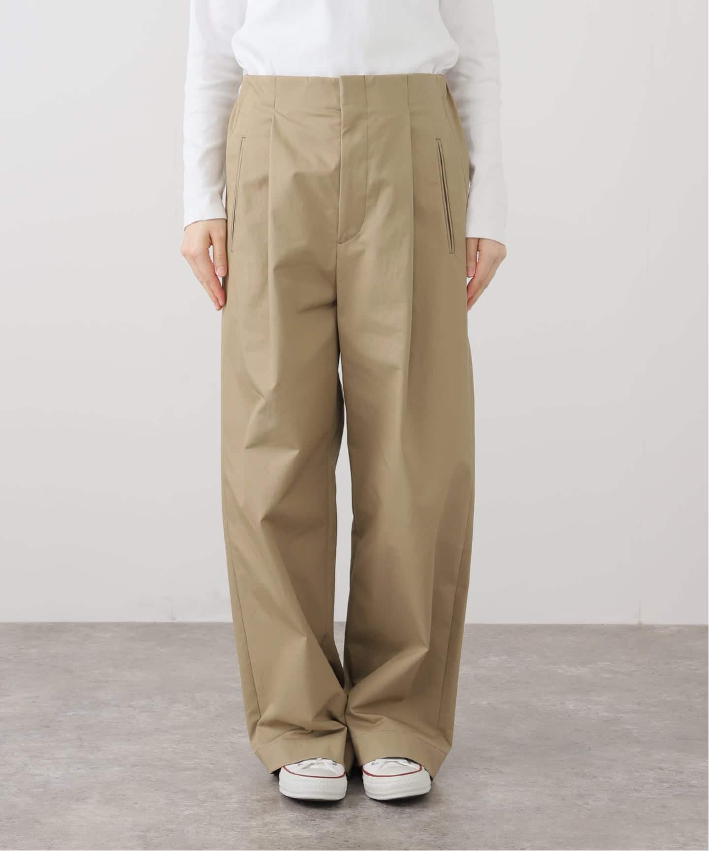 ATON】ORGANIC COTTON TWILL EASY PANTS（その他パンツ