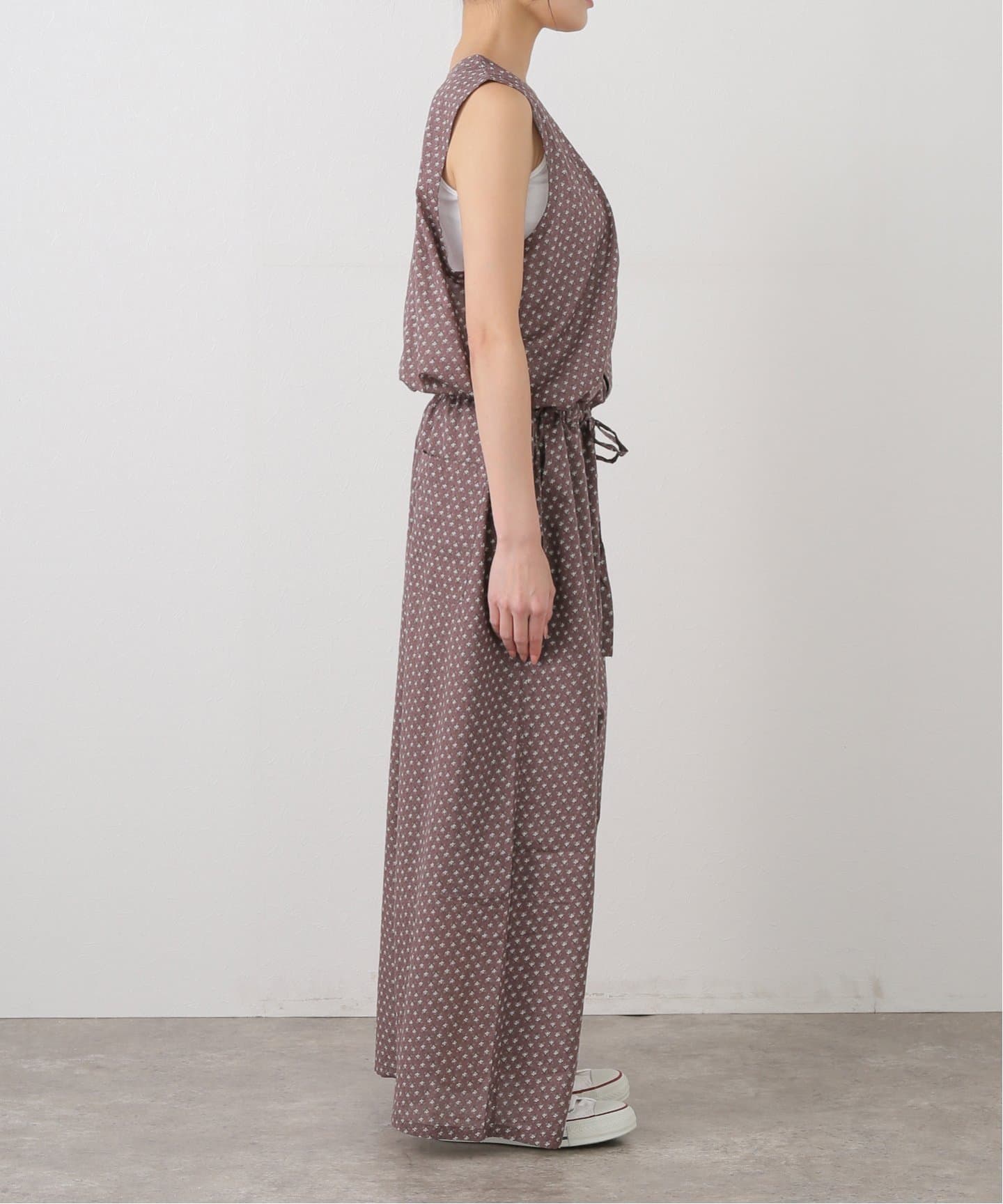 SOIL】 SMALL FLOWER PRINT NO/SL OVERALLS（つなぎ